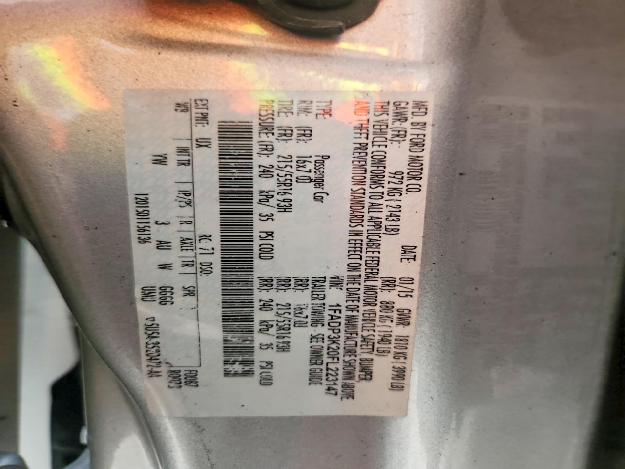 2015 Ford Focus Se Silver vin: 1FADP3K20FL223147