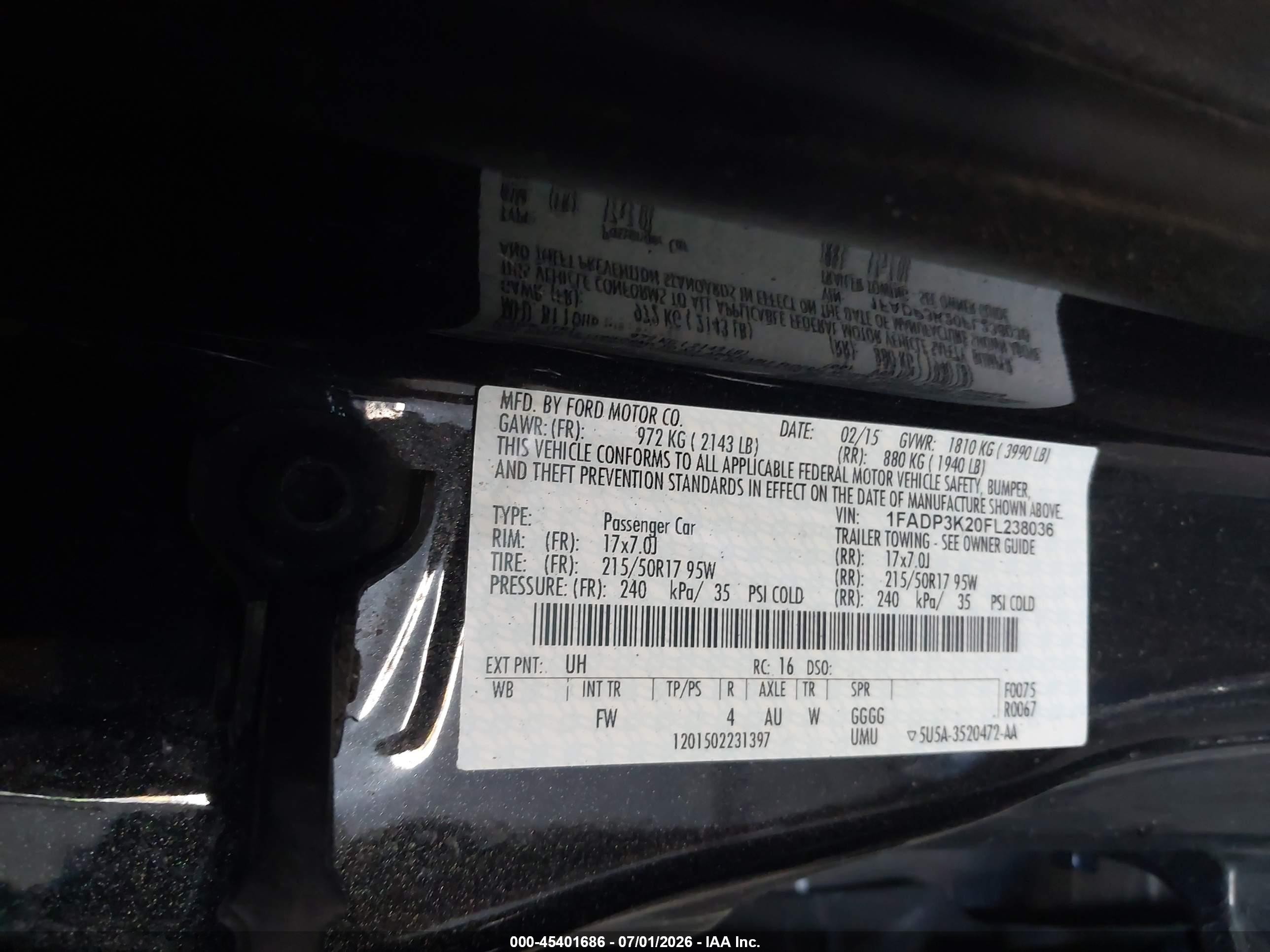 2015 Ford Focus Se Black vin: 1FADP3K20FL238036