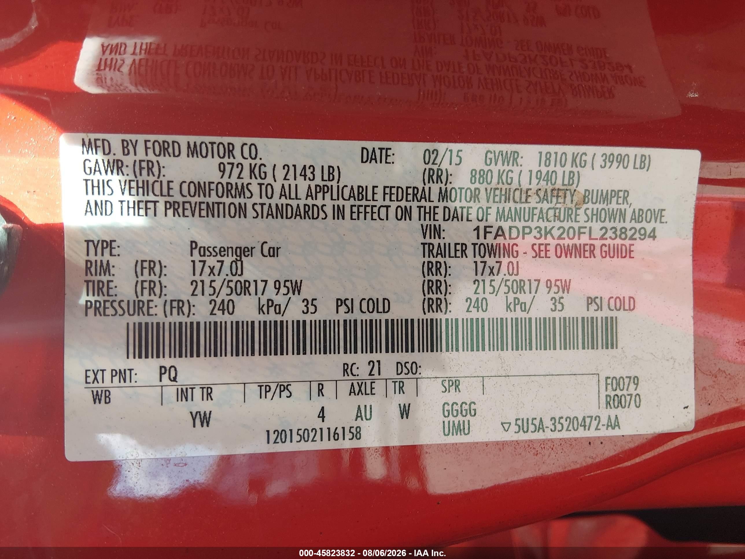 2015 Ford Focus Se Red vin: 1FADP3K20FL238294