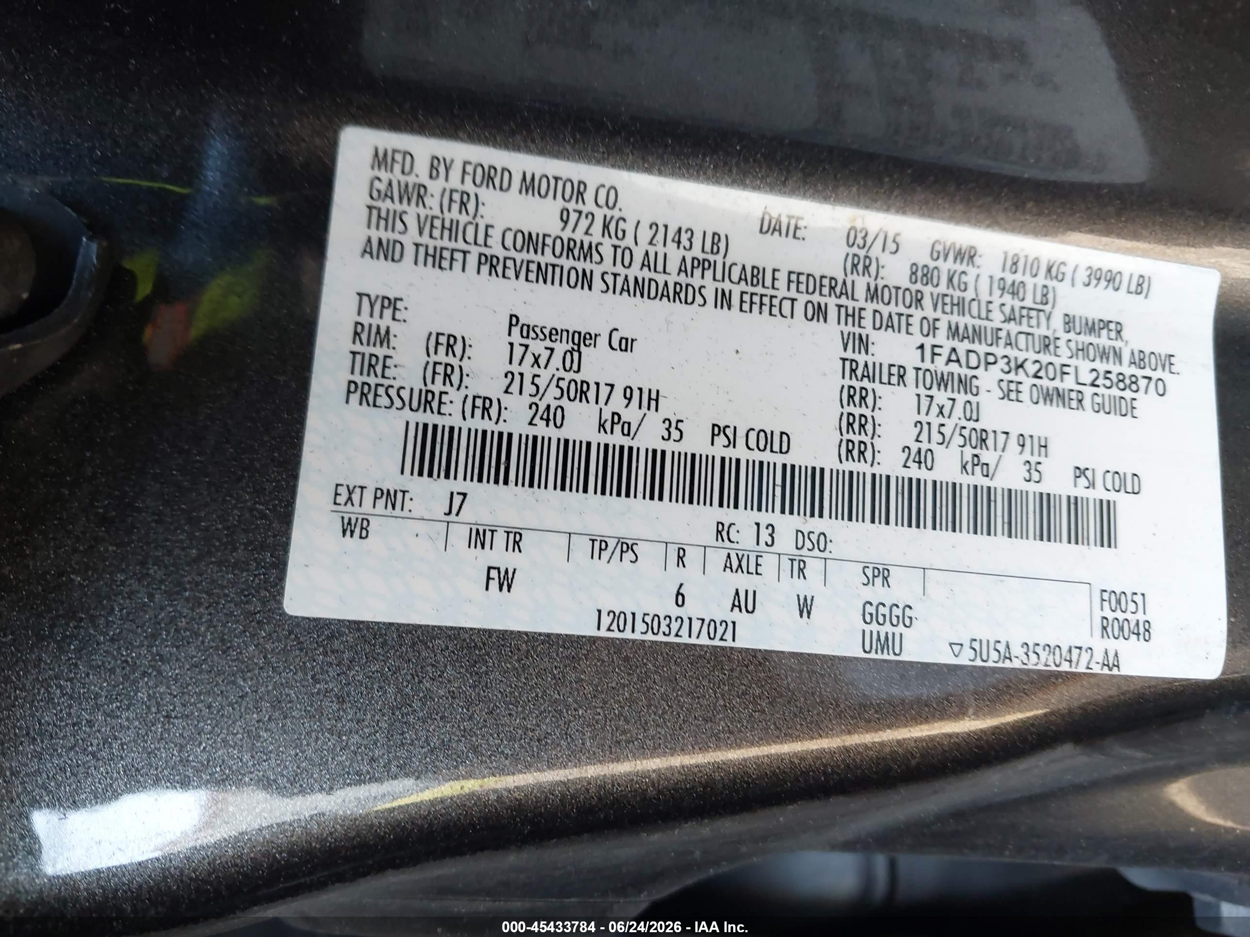 2015 Ford Focus Se Gray vin: 1FADP3K20FL258870