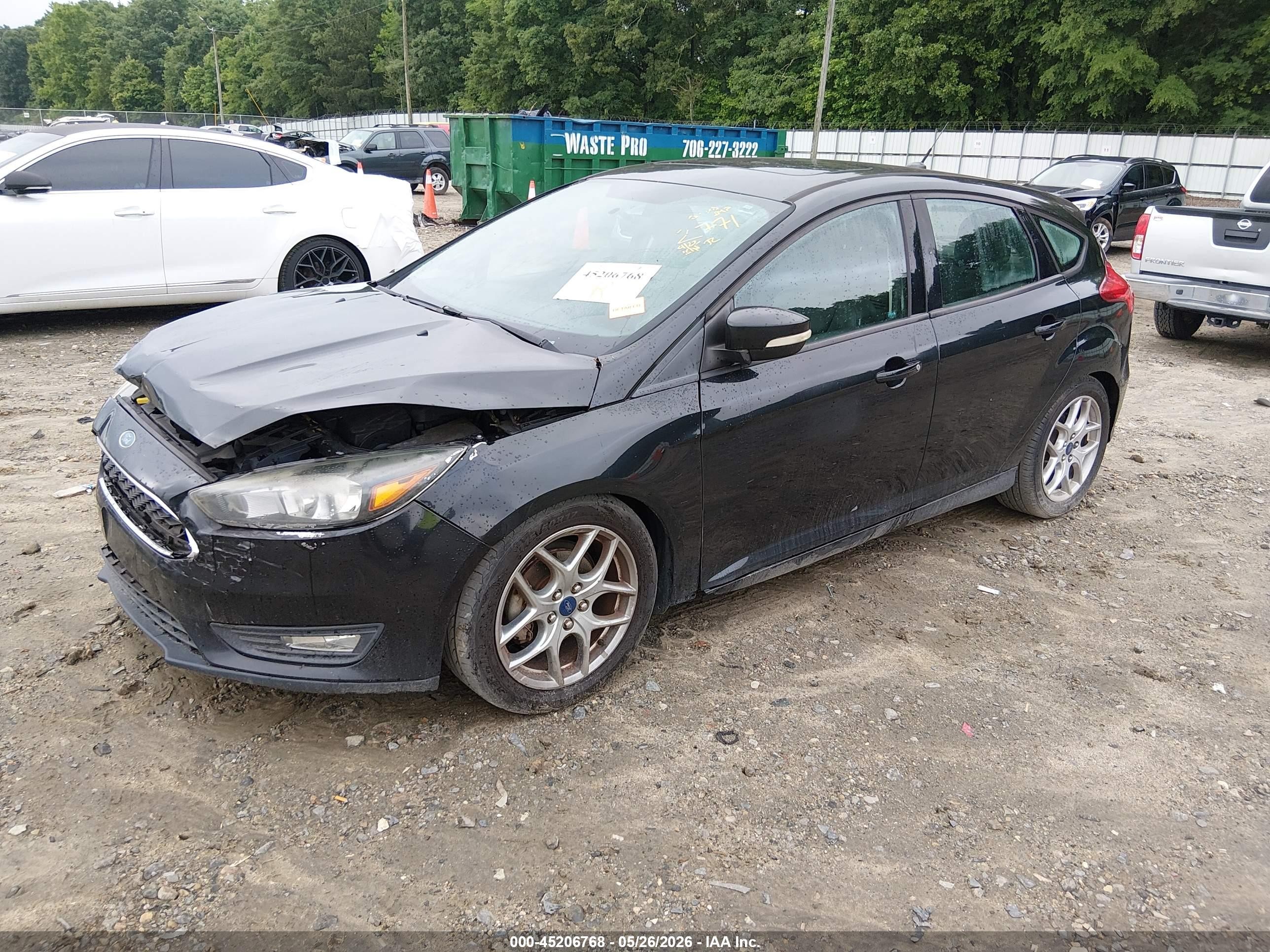 2015 Ford Focus Se Black vin: 1FADP3K20FL302771