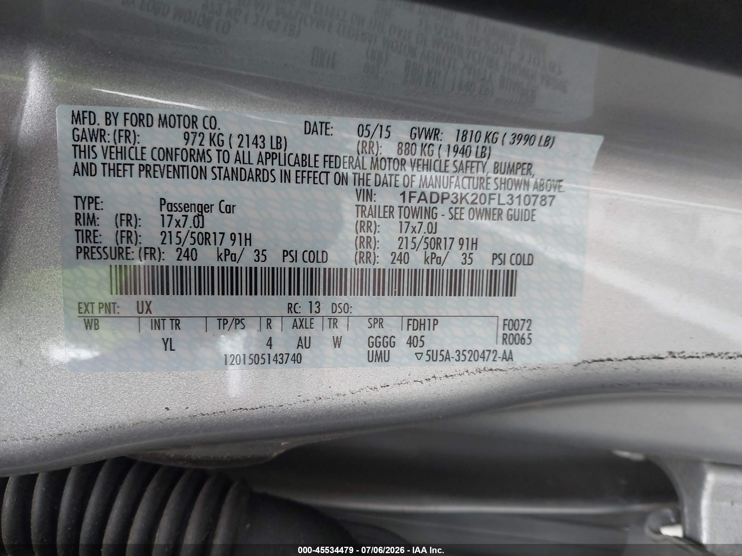 2015 Ford Focus Se Silver vin: 1FADP3K20FL310787