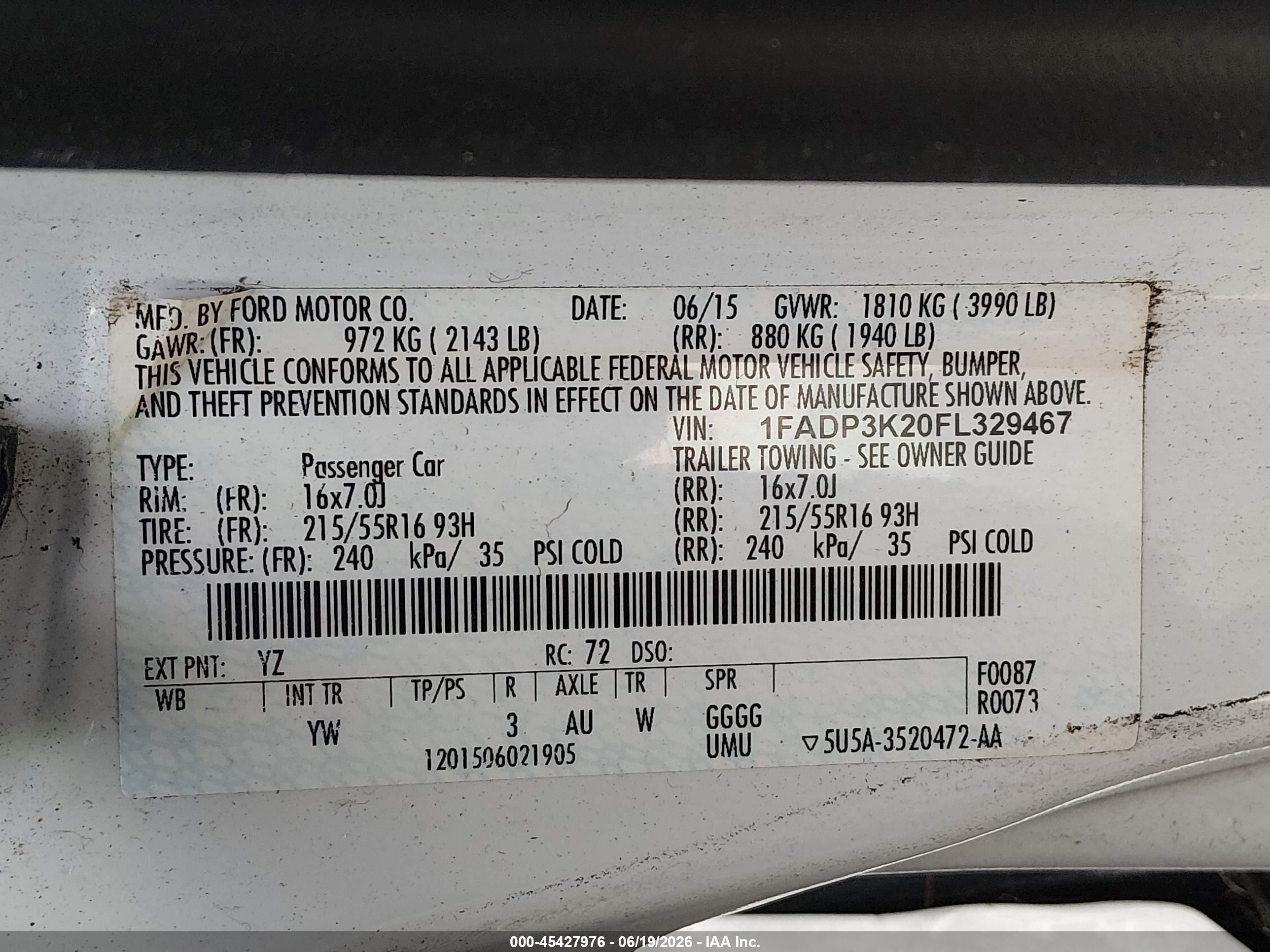 2015 Ford Focus Se White vin: 1FADP3K20FL329467