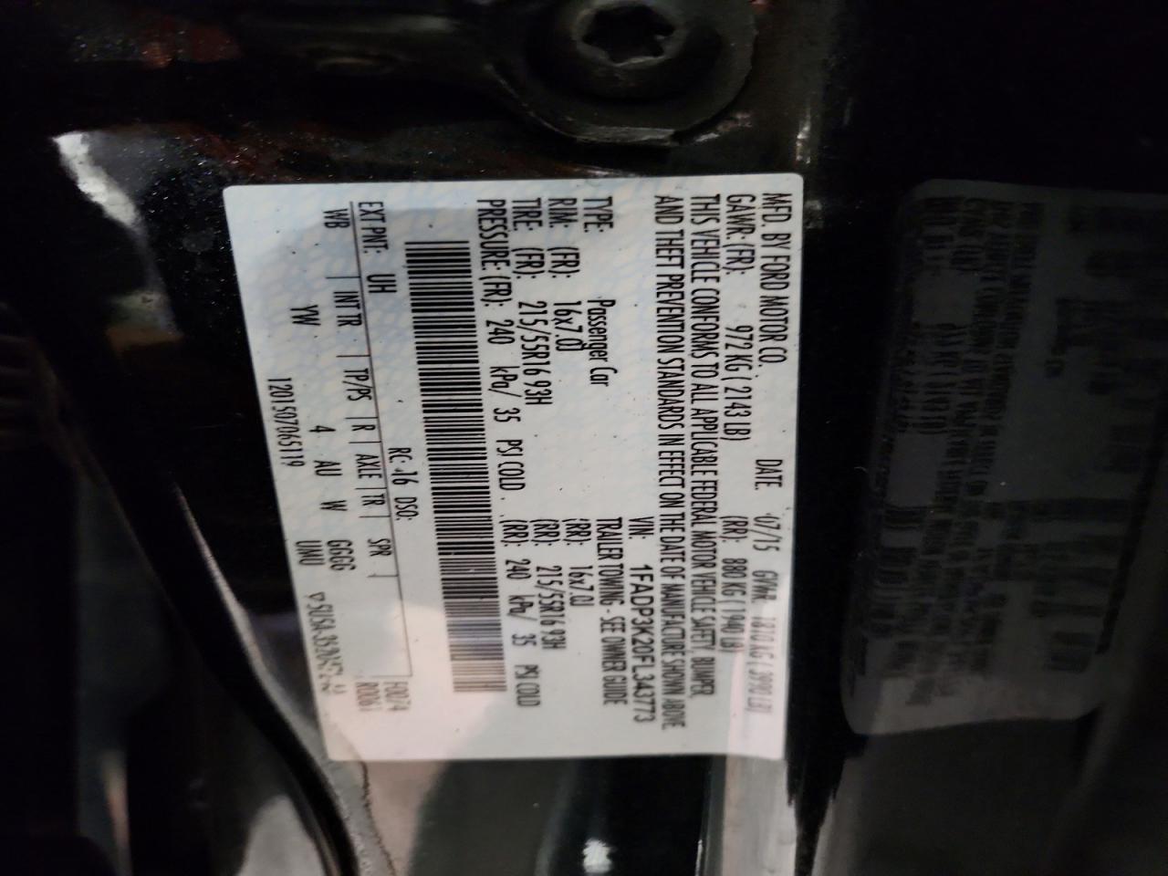 2015 Ford Focus Se Черный vin: 1FADP3K20FL343773