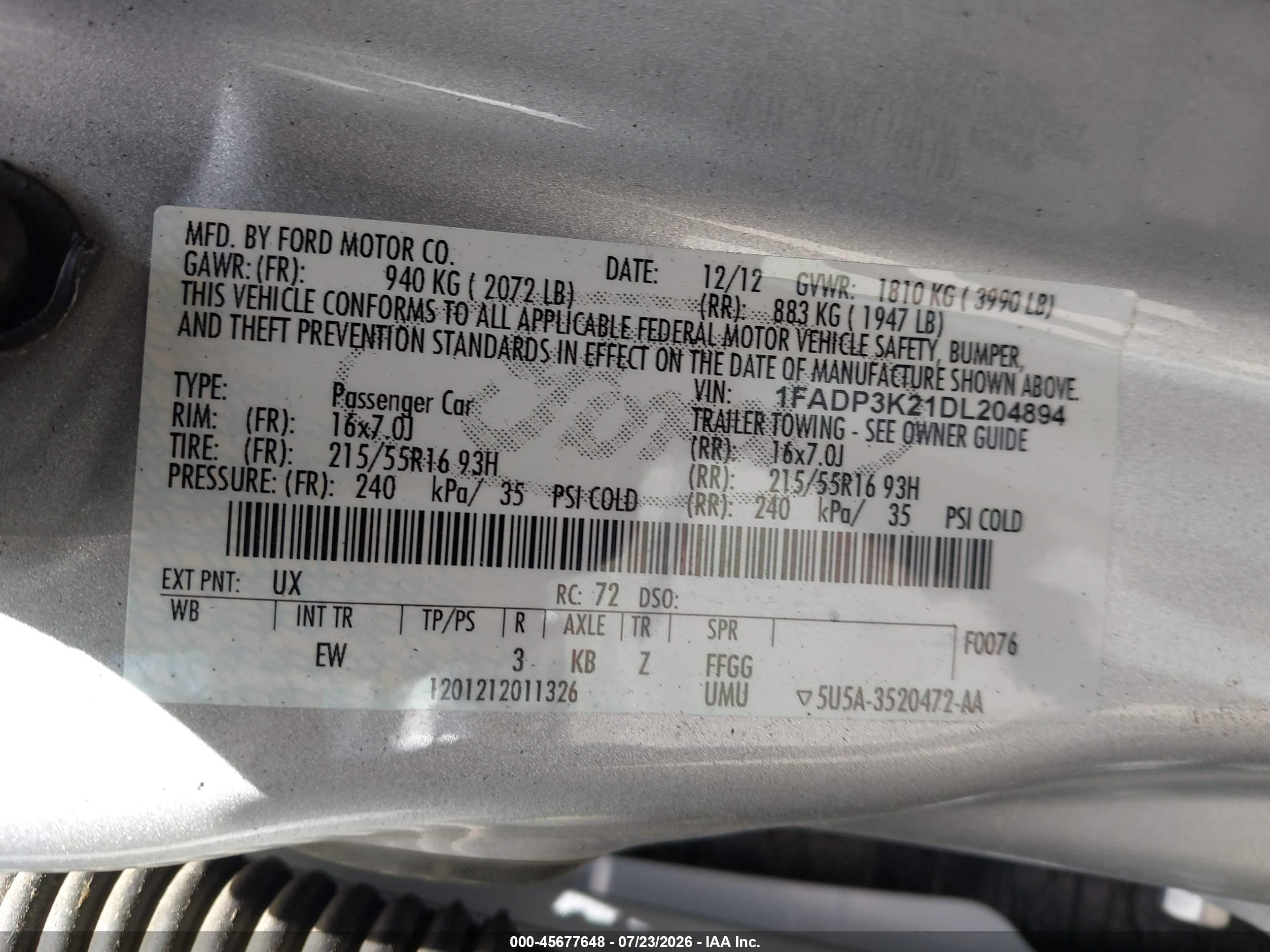 2013 Ford Focus Se Серебряный vin: 1FADP3K21DL204894