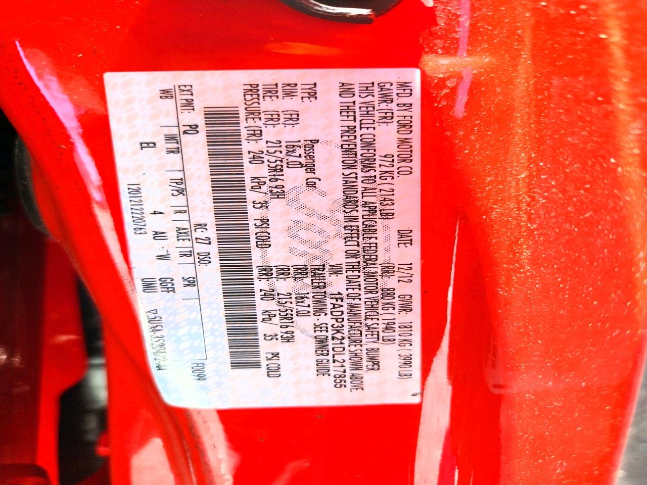 2013 Ford Focus Se Red vin: 1FADP3K21DL217855