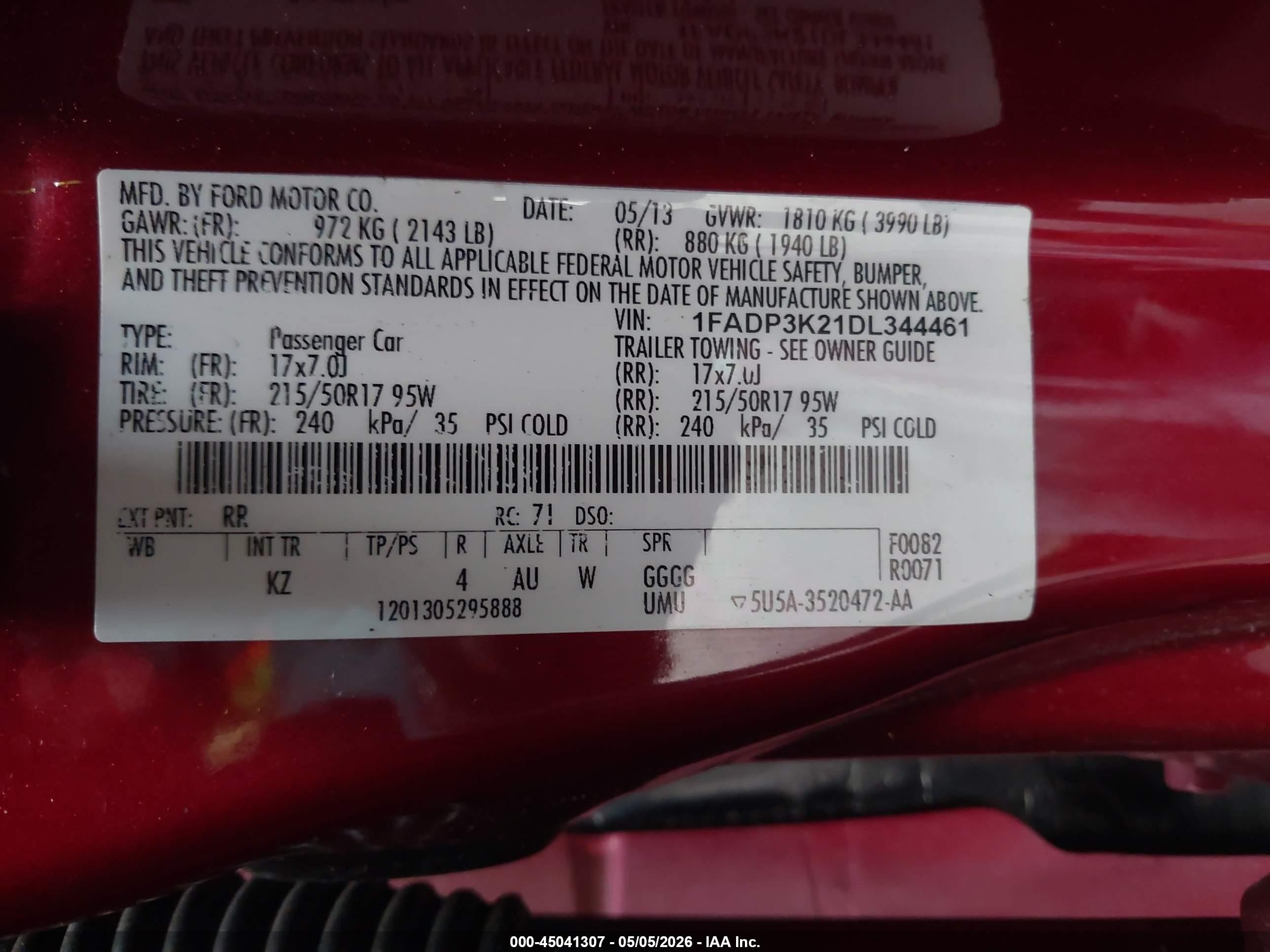 2013 Ford Focus Se Red vin: 1FADP3K21DL344461