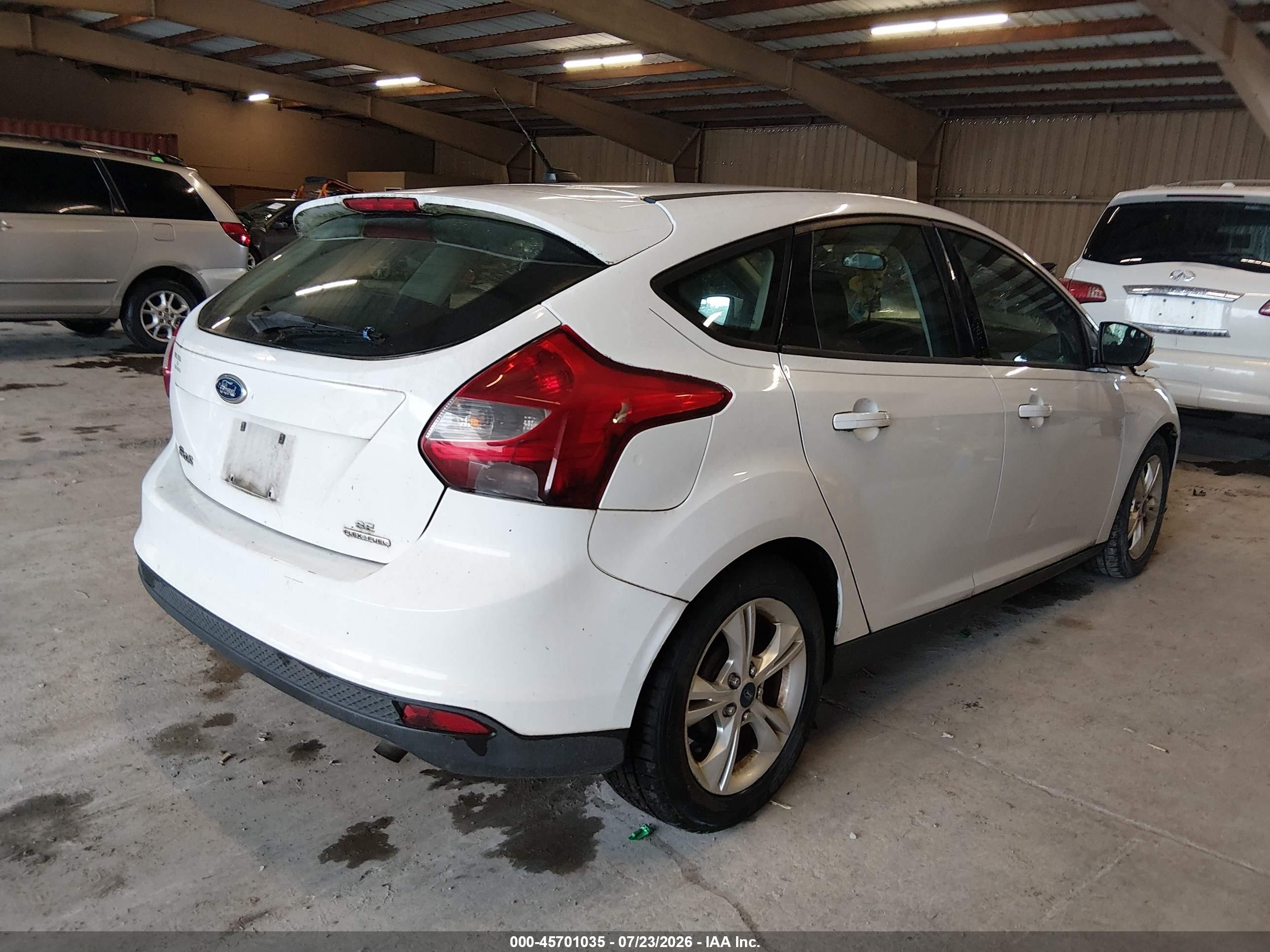 2013 Ford Focus Se White vin: 1FADP3K21DL349336