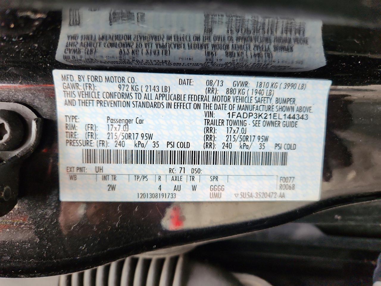 2014 Ford Focus Se Black vin: 1FADP3K21EL144343
