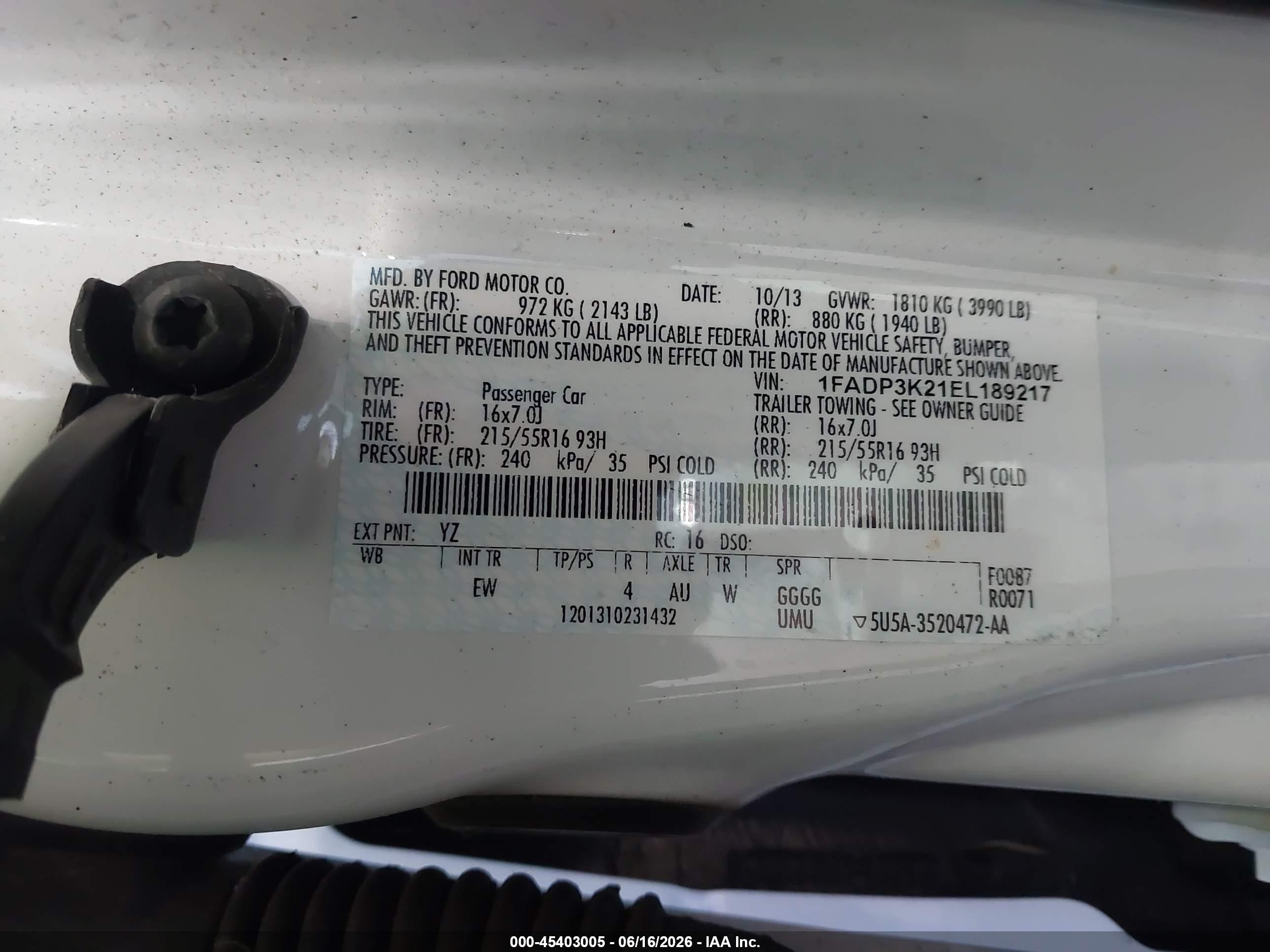 2014 Ford Focus Se White vin: 1FADP3K21EL189217