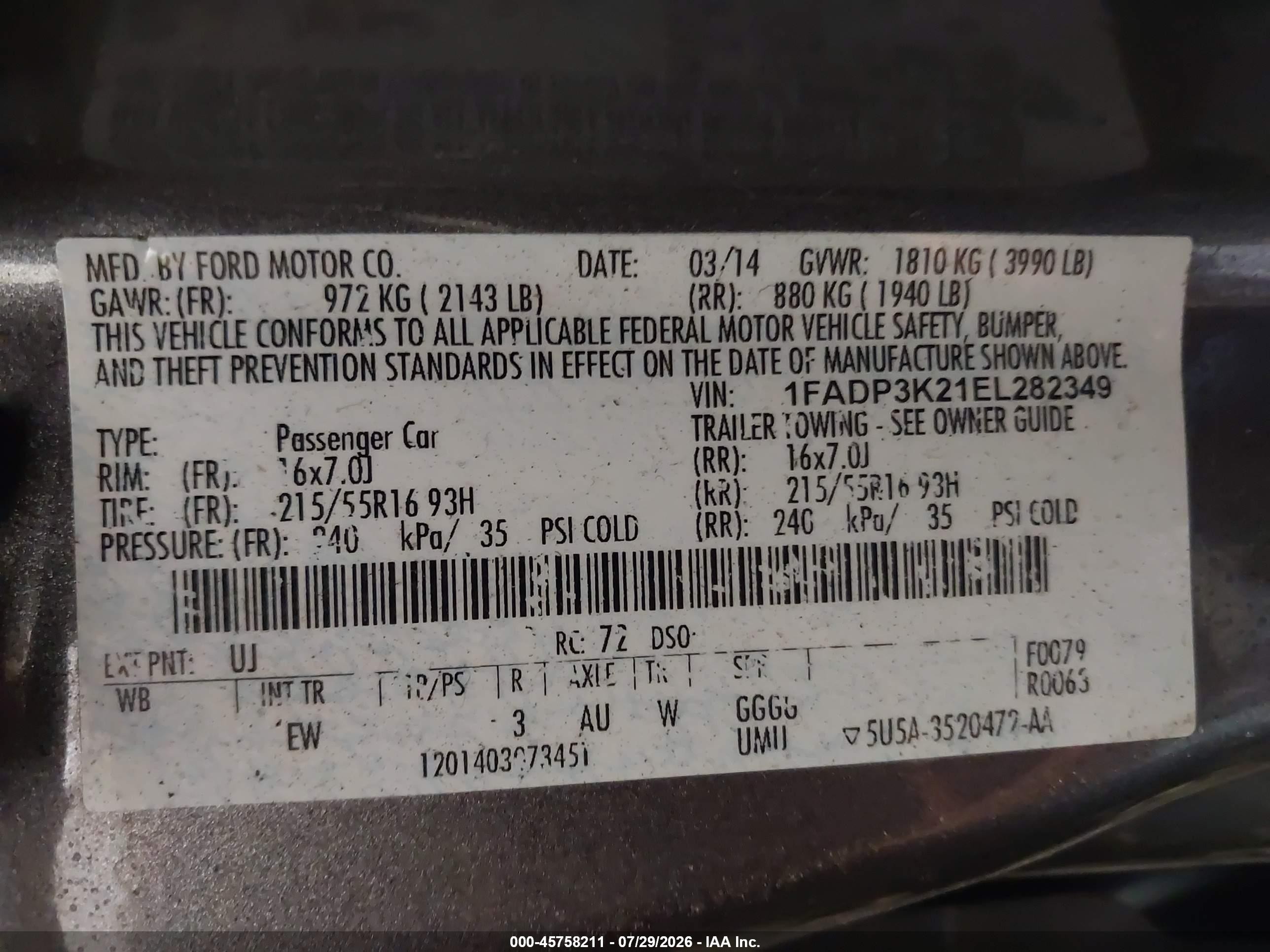 2014 Ford Focus Se Gray vin: 1FADP3K21EL282349