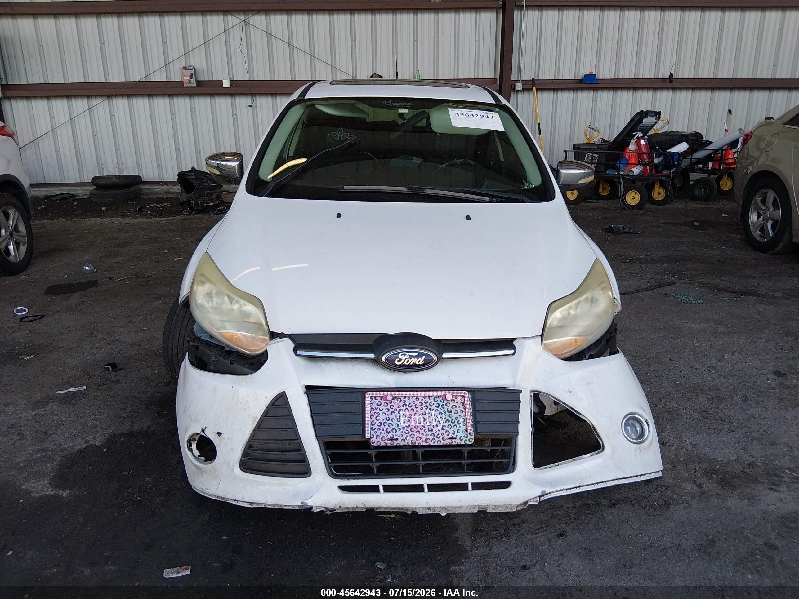 2014 Ford Focus Se White vin: 1FADP3K21EL302485