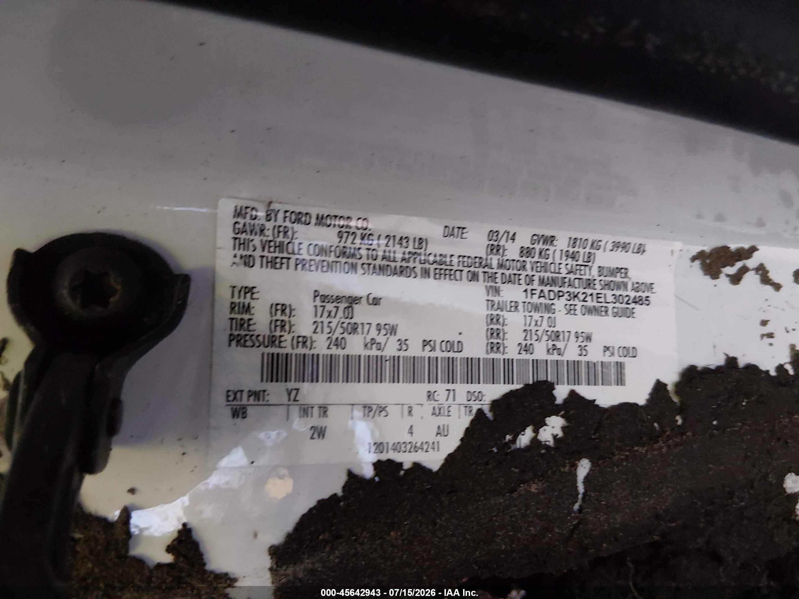 2014 Ford Focus Se White vin: 1FADP3K21EL302485