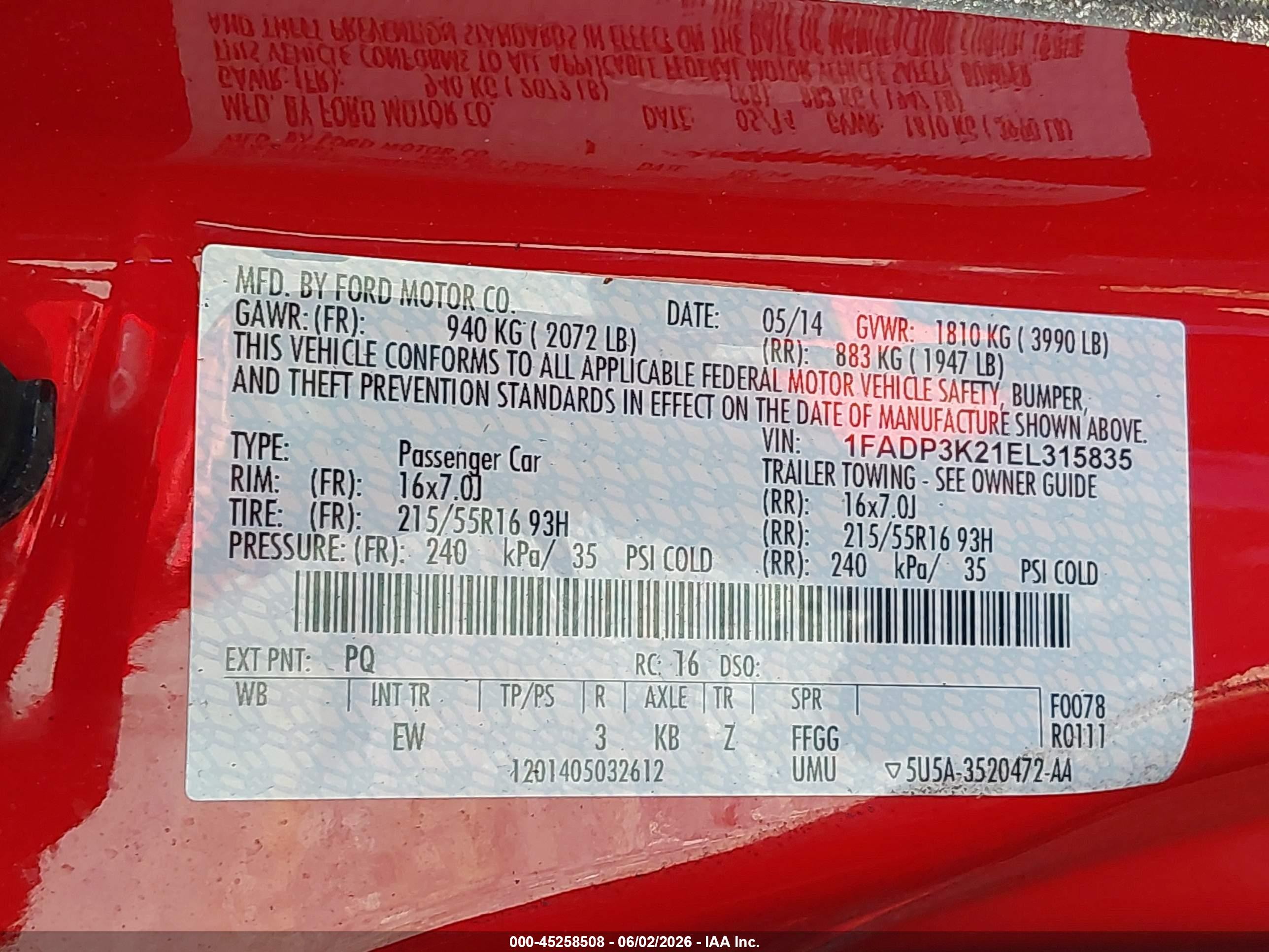 2014 Ford Focus Se Red vin: 1FADP3K21EL315835