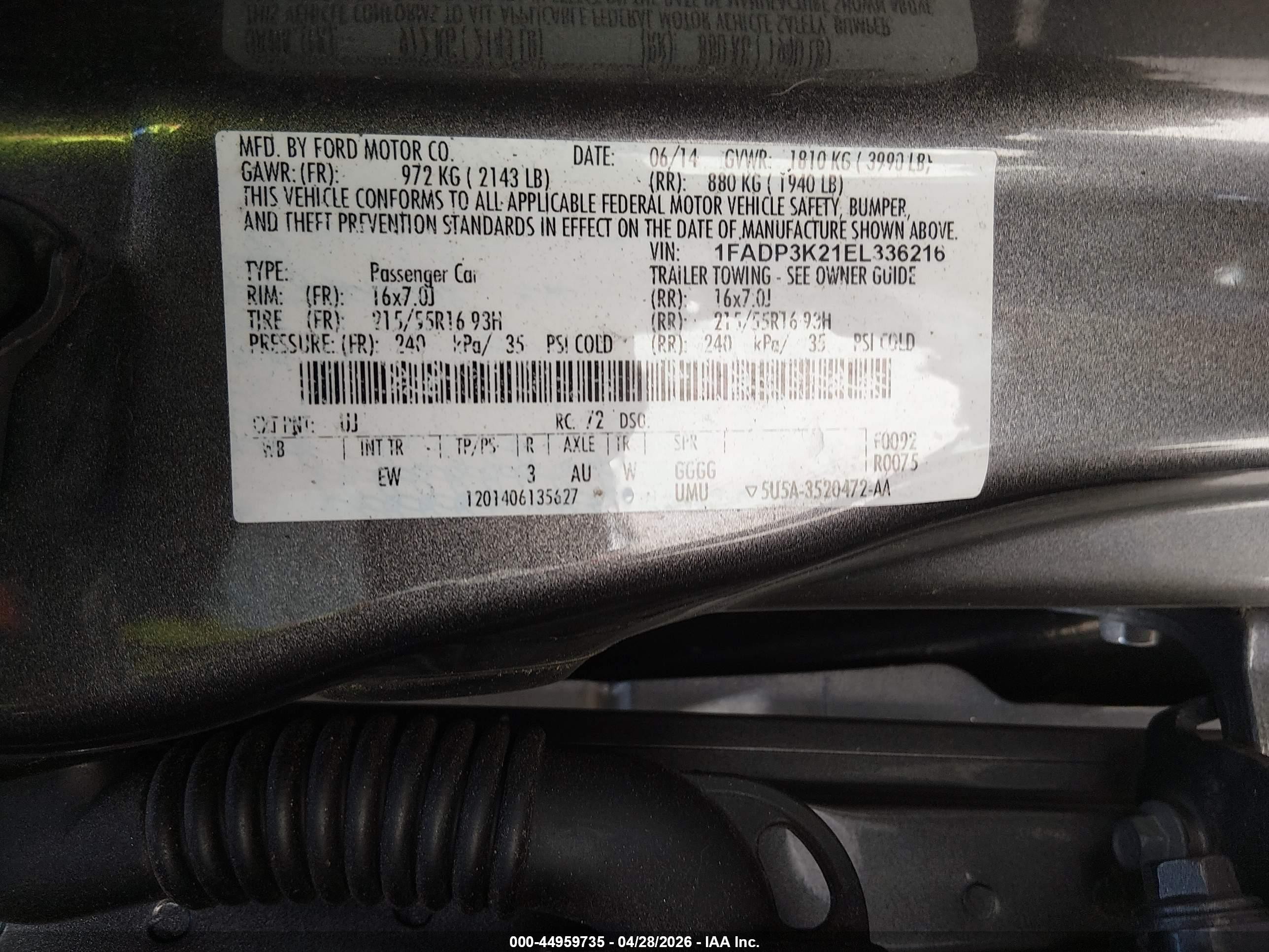 2014 Ford Focus Se Gray vin: 1FADP3K21EL336216