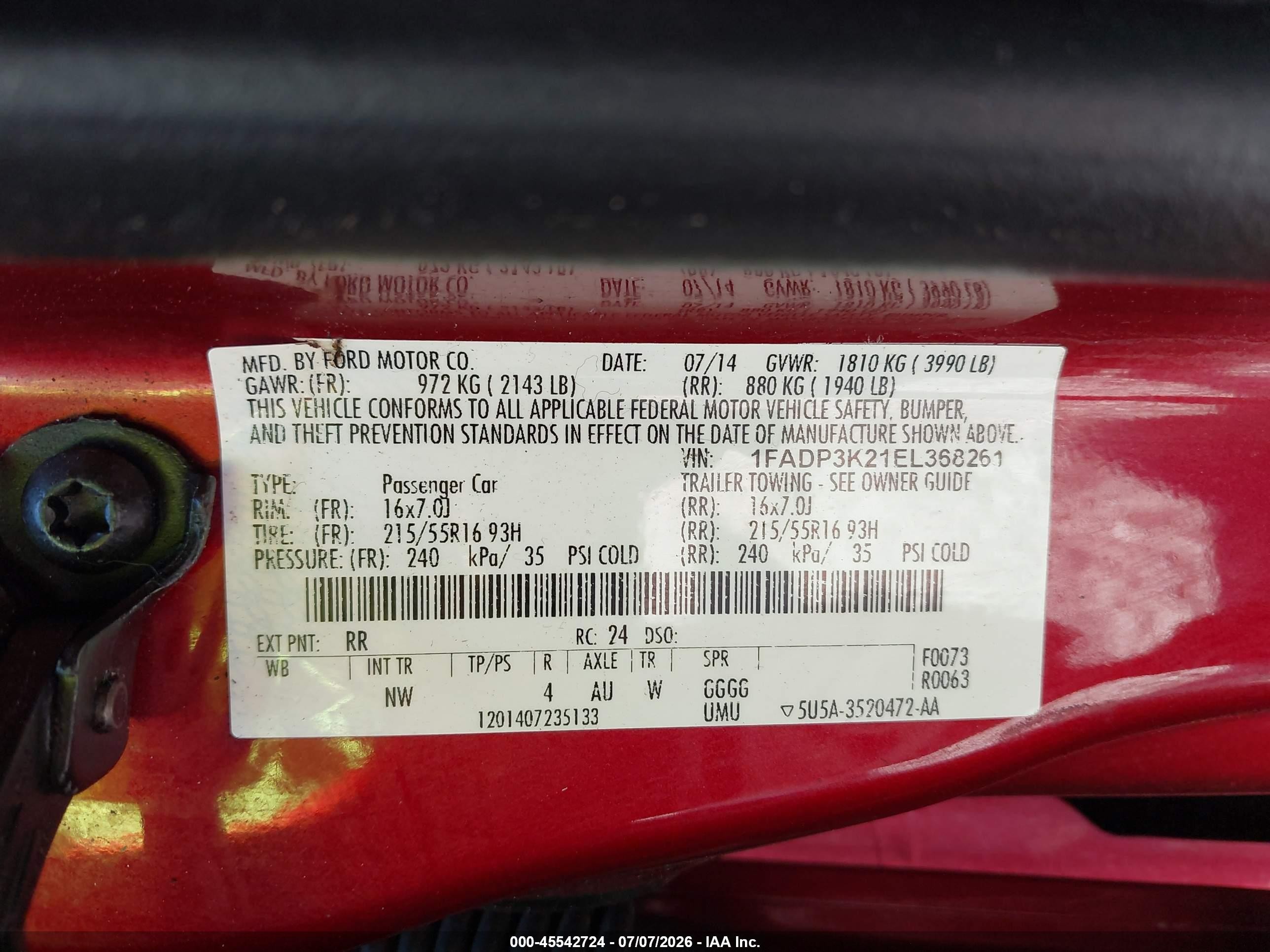 2014 Ford Focus Se Red vin: 1FADP3K21EL368261