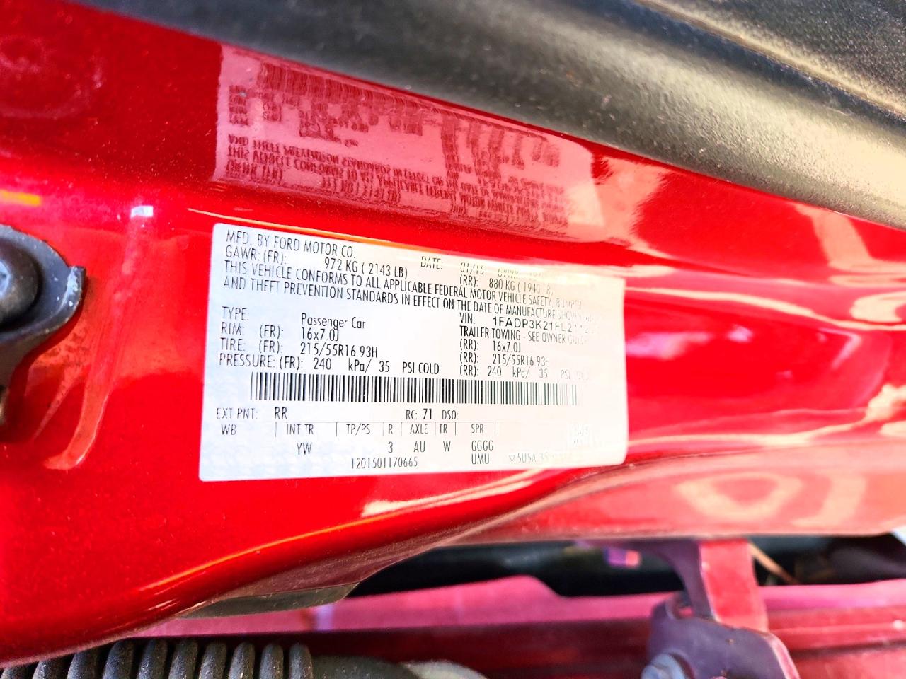 2015 Ford Focus Se Red vin: 1FADP3K21FL211203