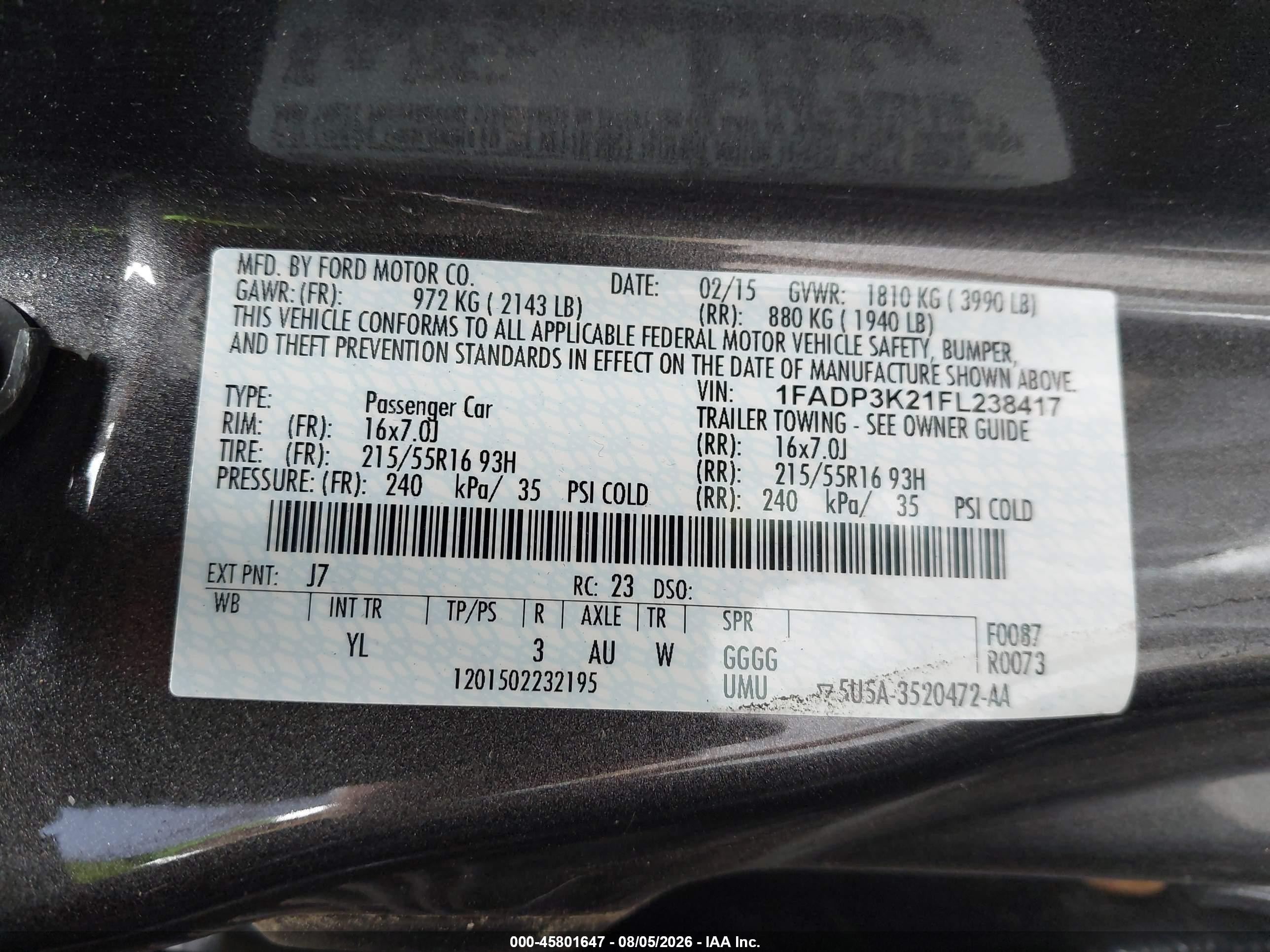2015 Ford Focus Se Черный vin: 1FADP3K21FL238417