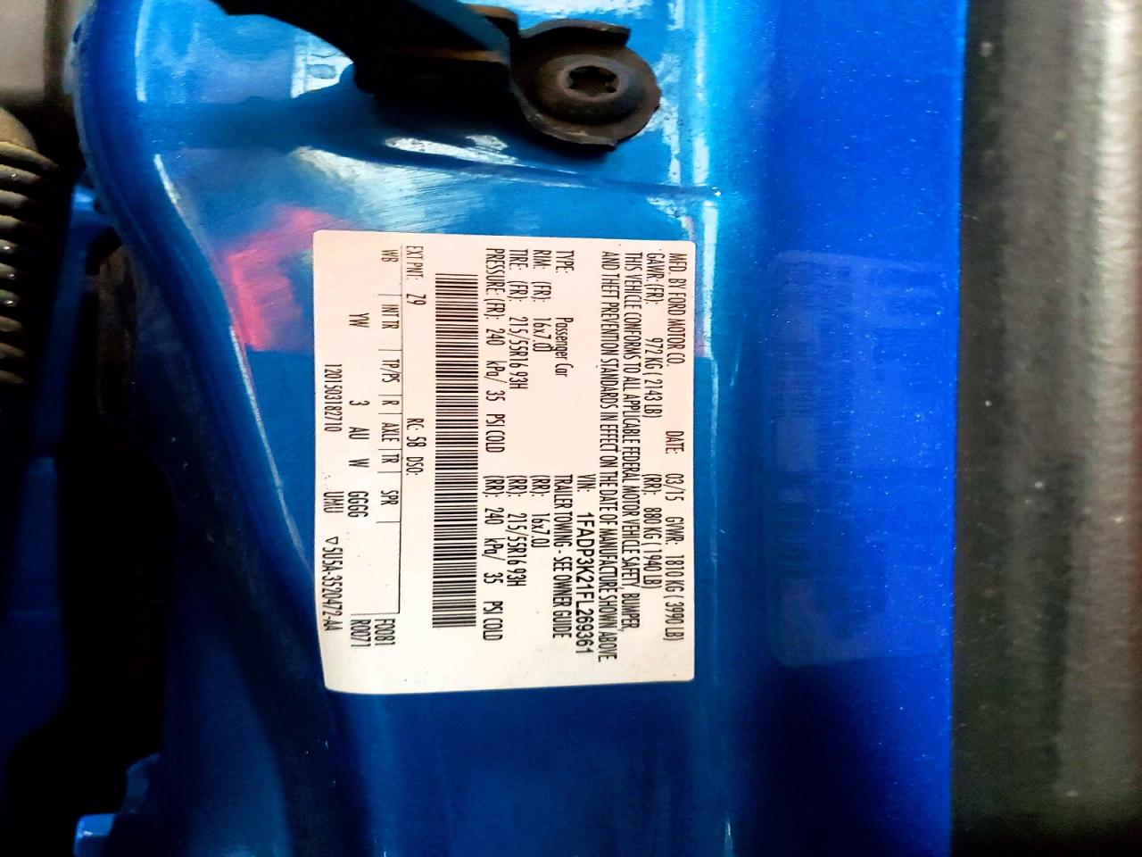 2015 Ford Focus Se Blue vin: 1FADP3K21FL269361