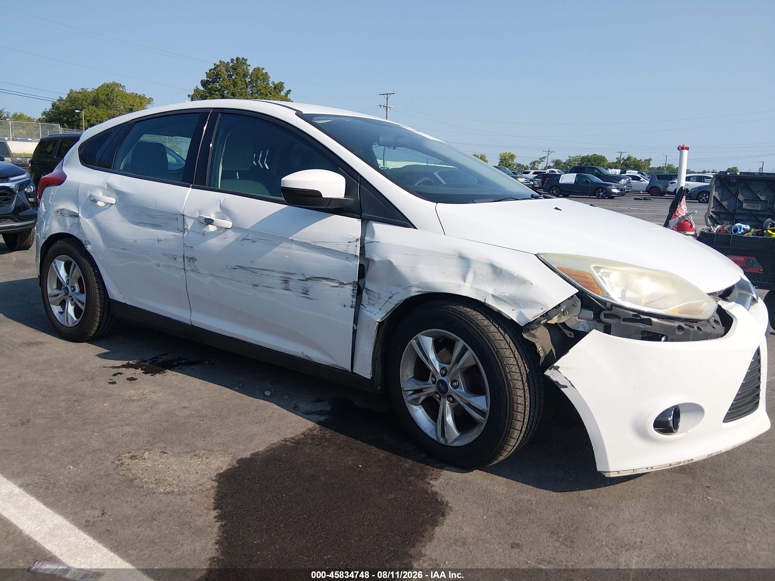 2013 Ford Focus Se White vin: 1FADP3K22DL125556
