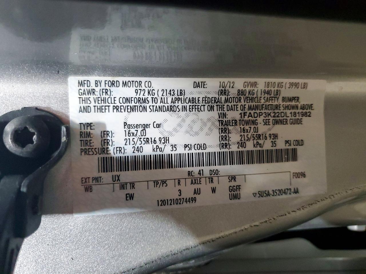 2013 Ford Focus Se Silver vin: 1FADP3K22DL181982