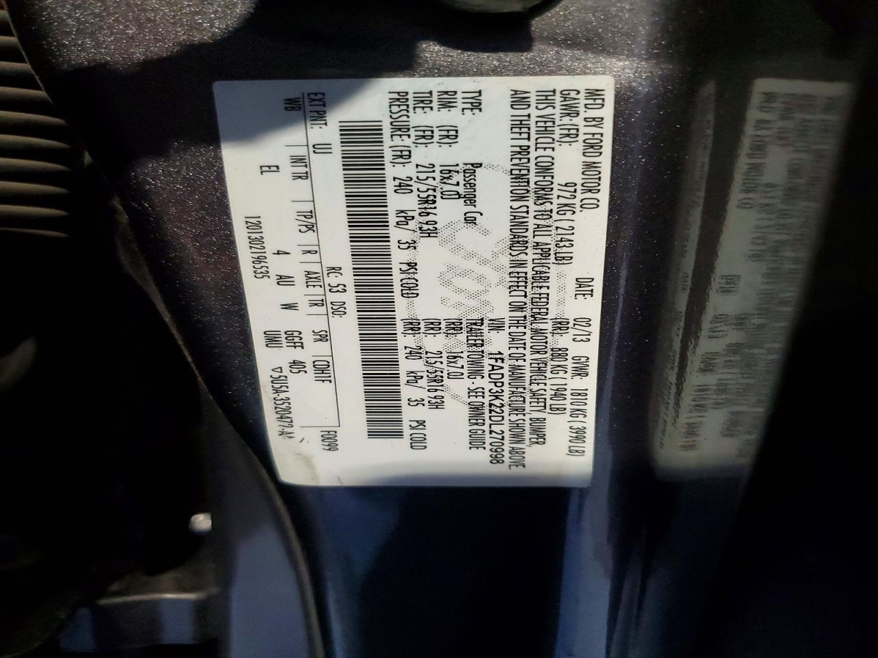 2013 Ford Focus Se Gray vin: 1FADP3K22DL270998