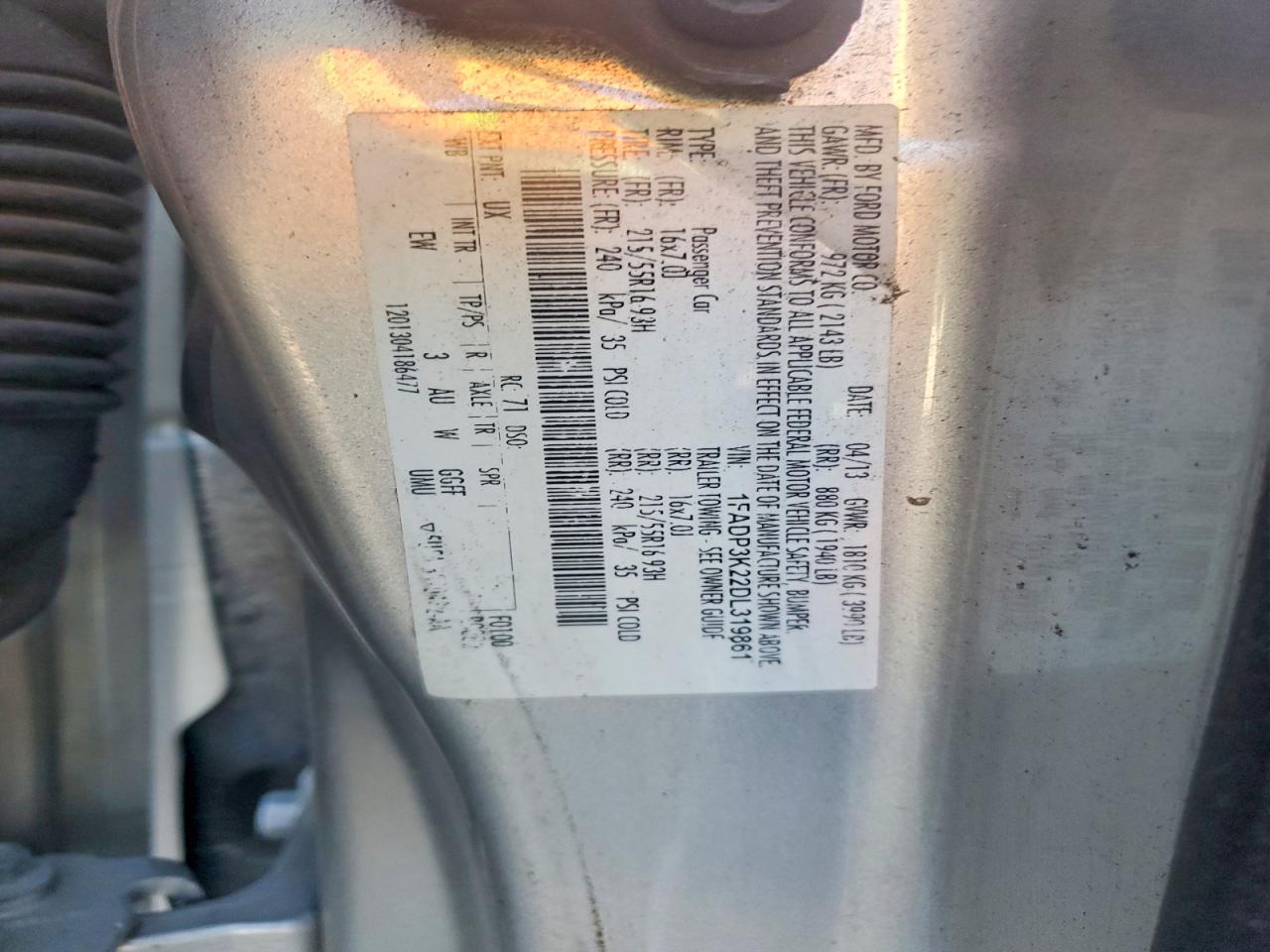 2013 Ford Focus Se Silver vin: 1FADP3K22DL319861