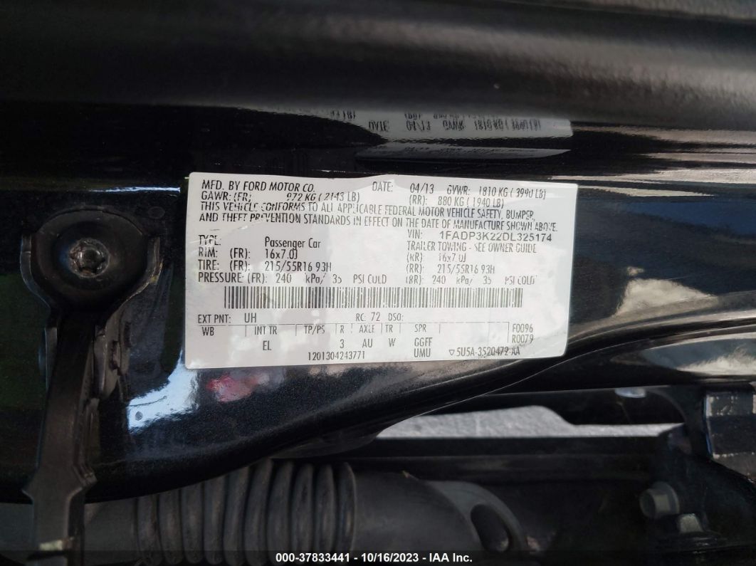 2013 Ford Focus Se Black vin: 1FADP3K22DL325174