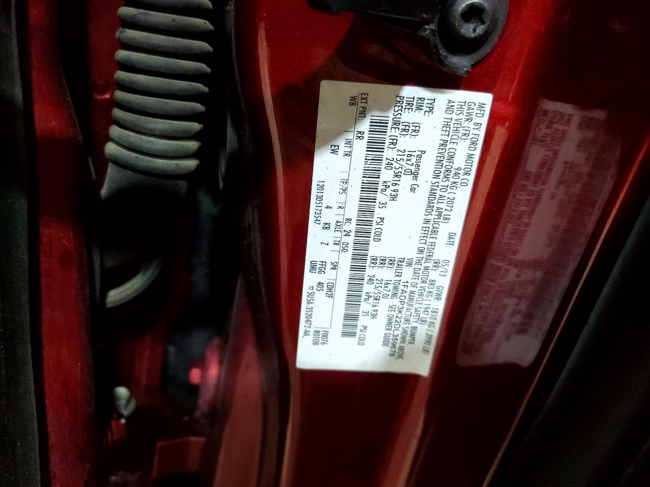 2013 Ford Focus Se Red vin: 1FADP3K22DL359678