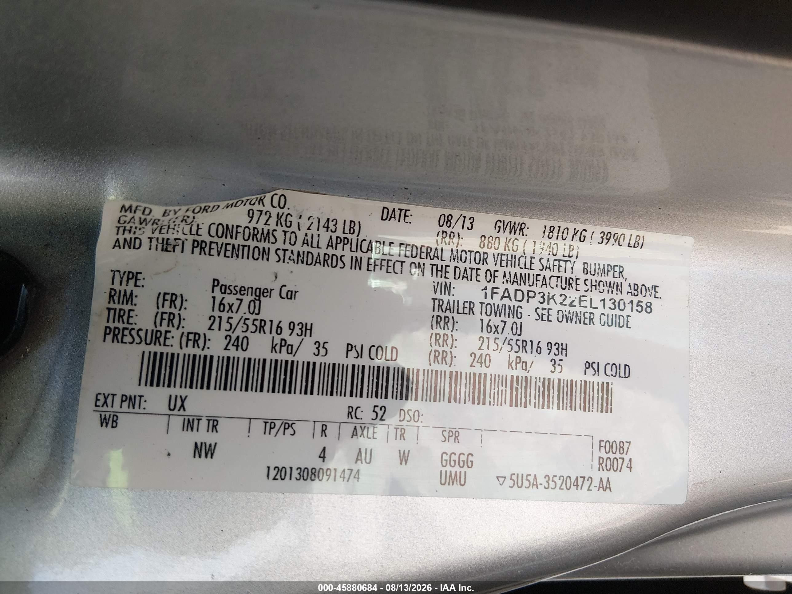 2014 Ford Focus Se Blue vin: 1FADP3K22EL130158