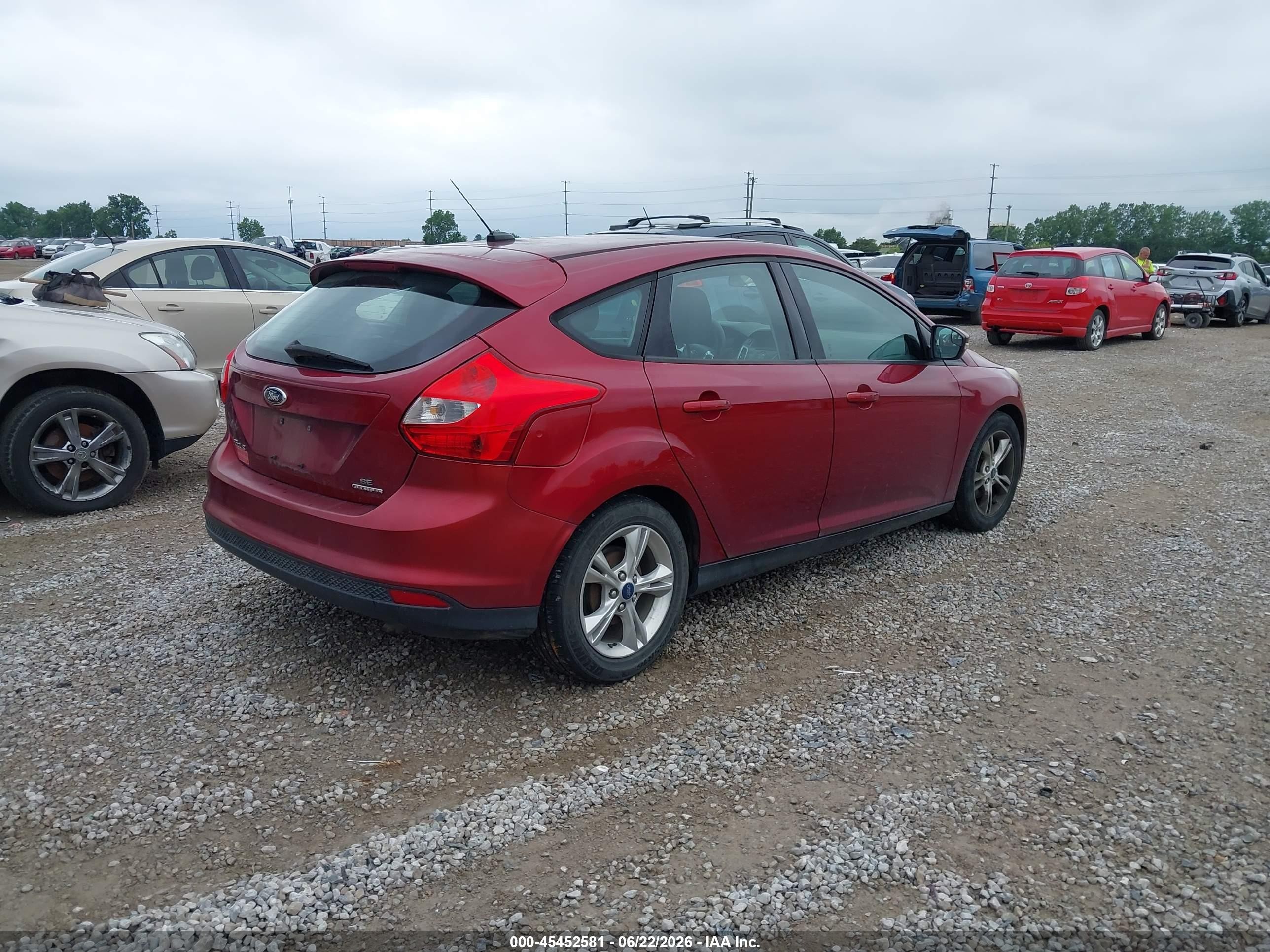2014 Ford Focus Se Burgundy vin: 1FADP3K22EL153214