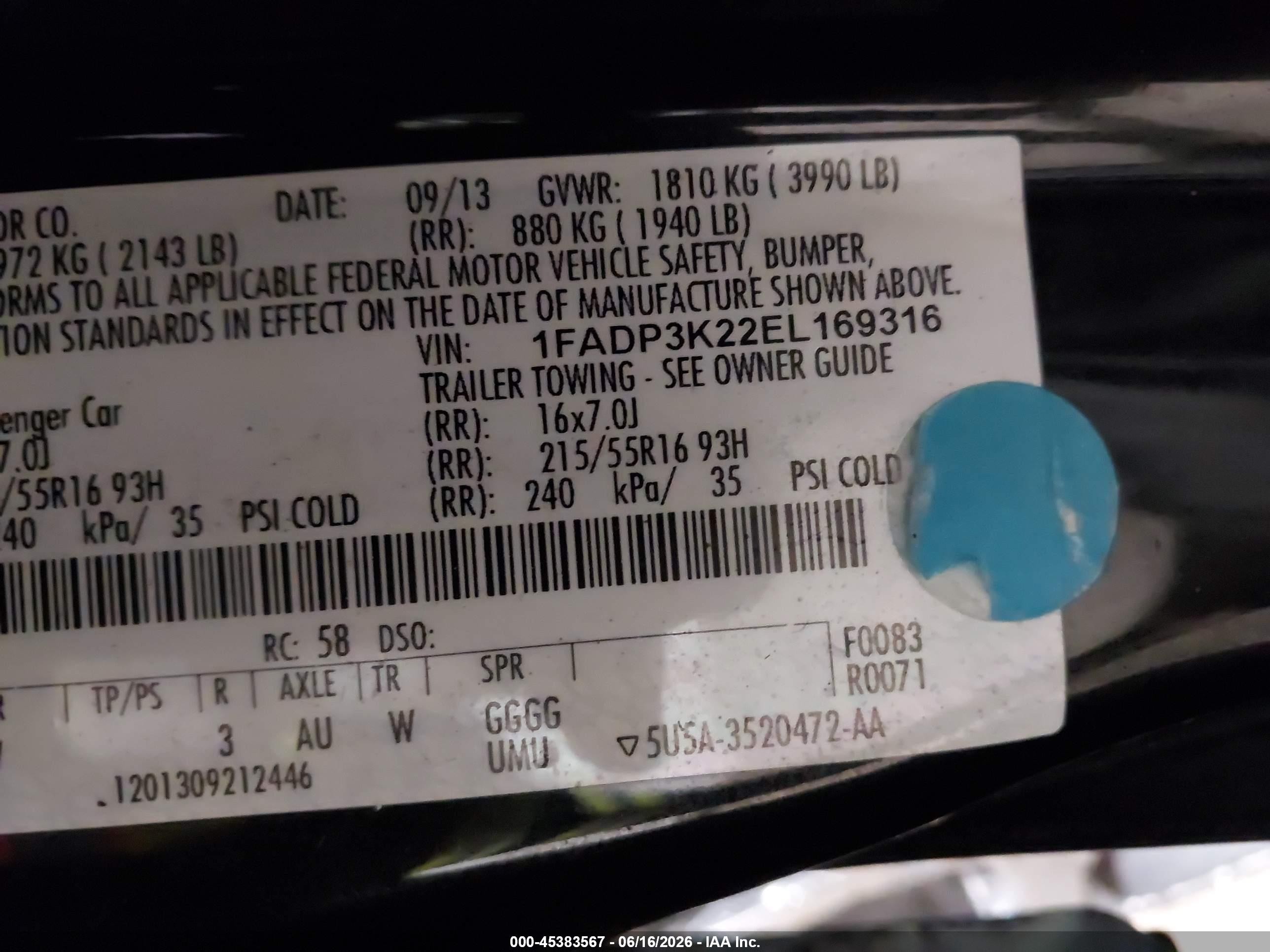 2014 Ford Focus Se Black vin: 1FADP3K22EL169316