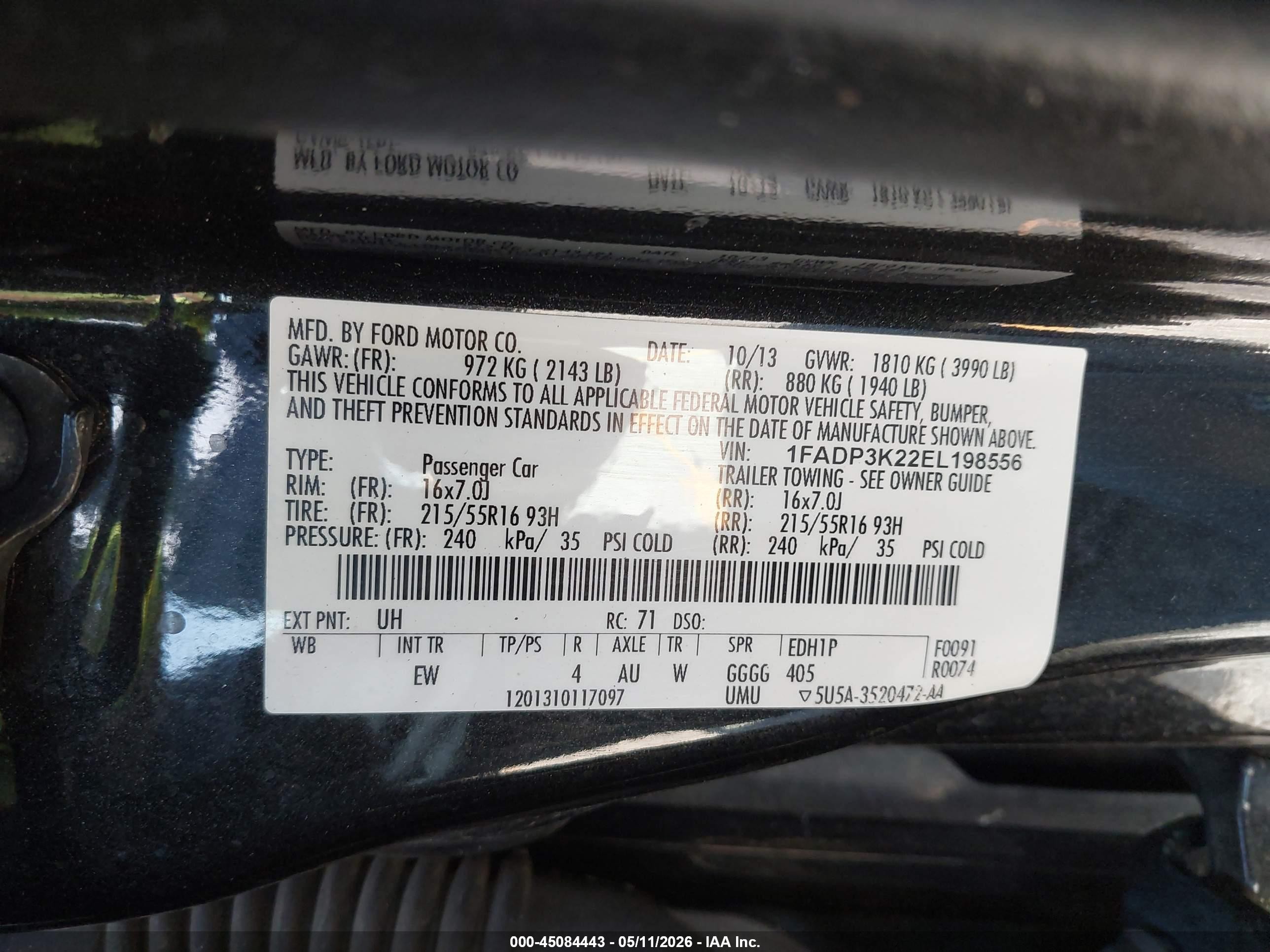 2014 Ford Focus Se Черный vin: 1FADP3K22EL198556