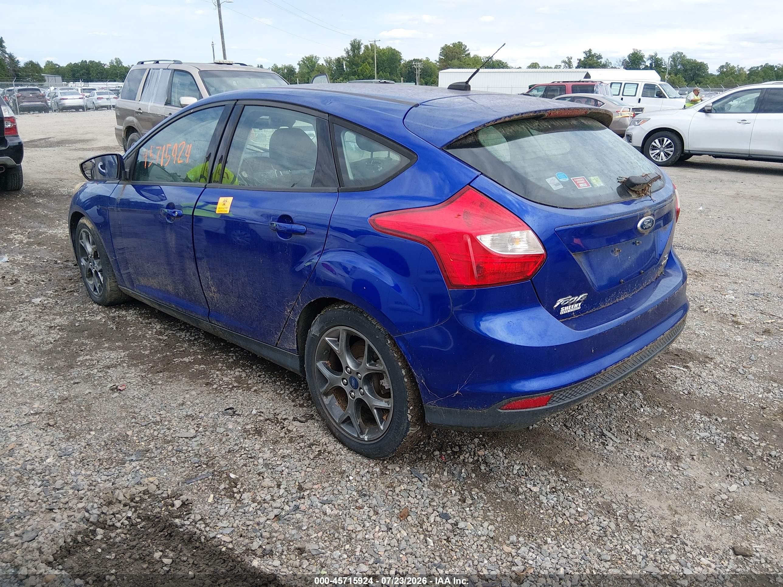 2014 Ford Focus Se Blue vin: 1FADP3K22EL204713