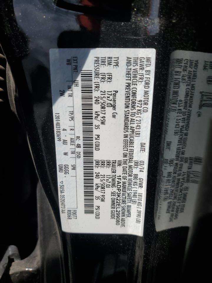 2014 Ford Focus Se Black vin: 1FADP3K22EL299080