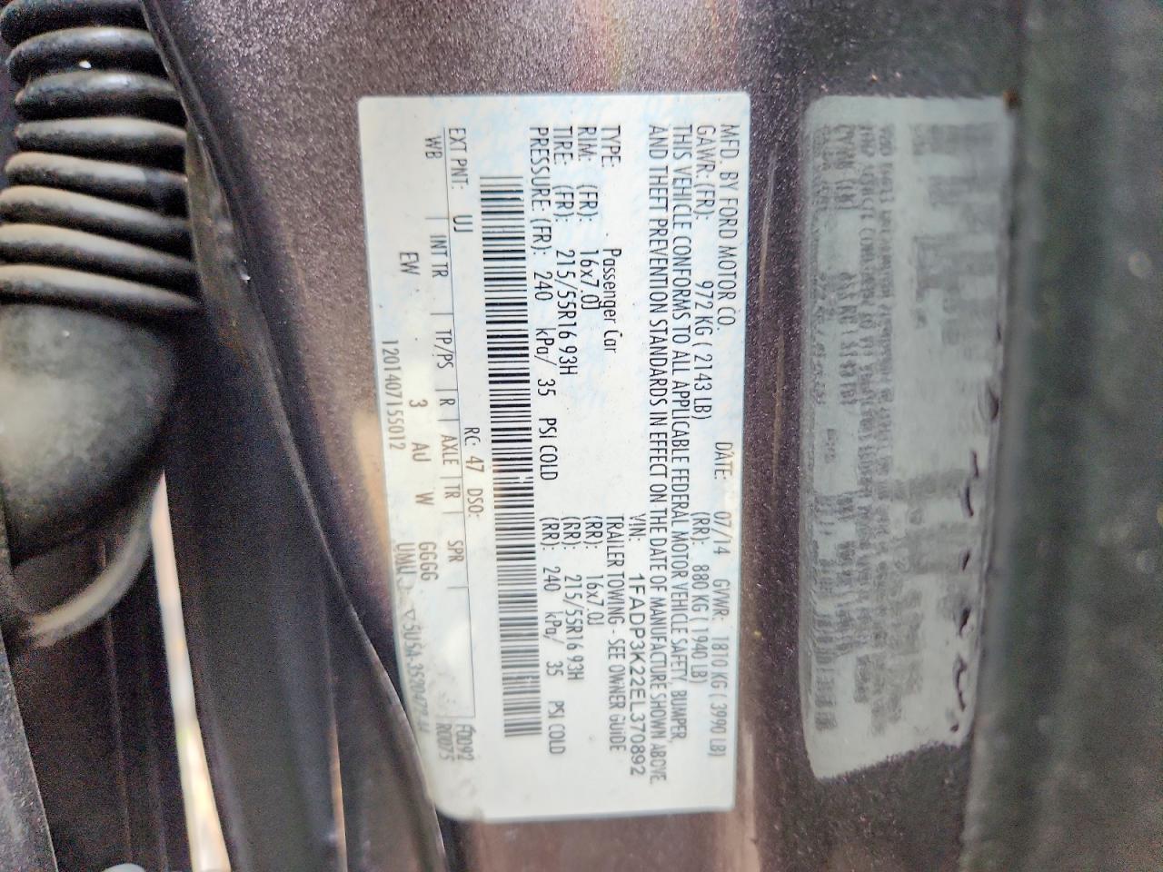 2014 Ford Focus Se Gray vin: 1FADP3K22EL370892