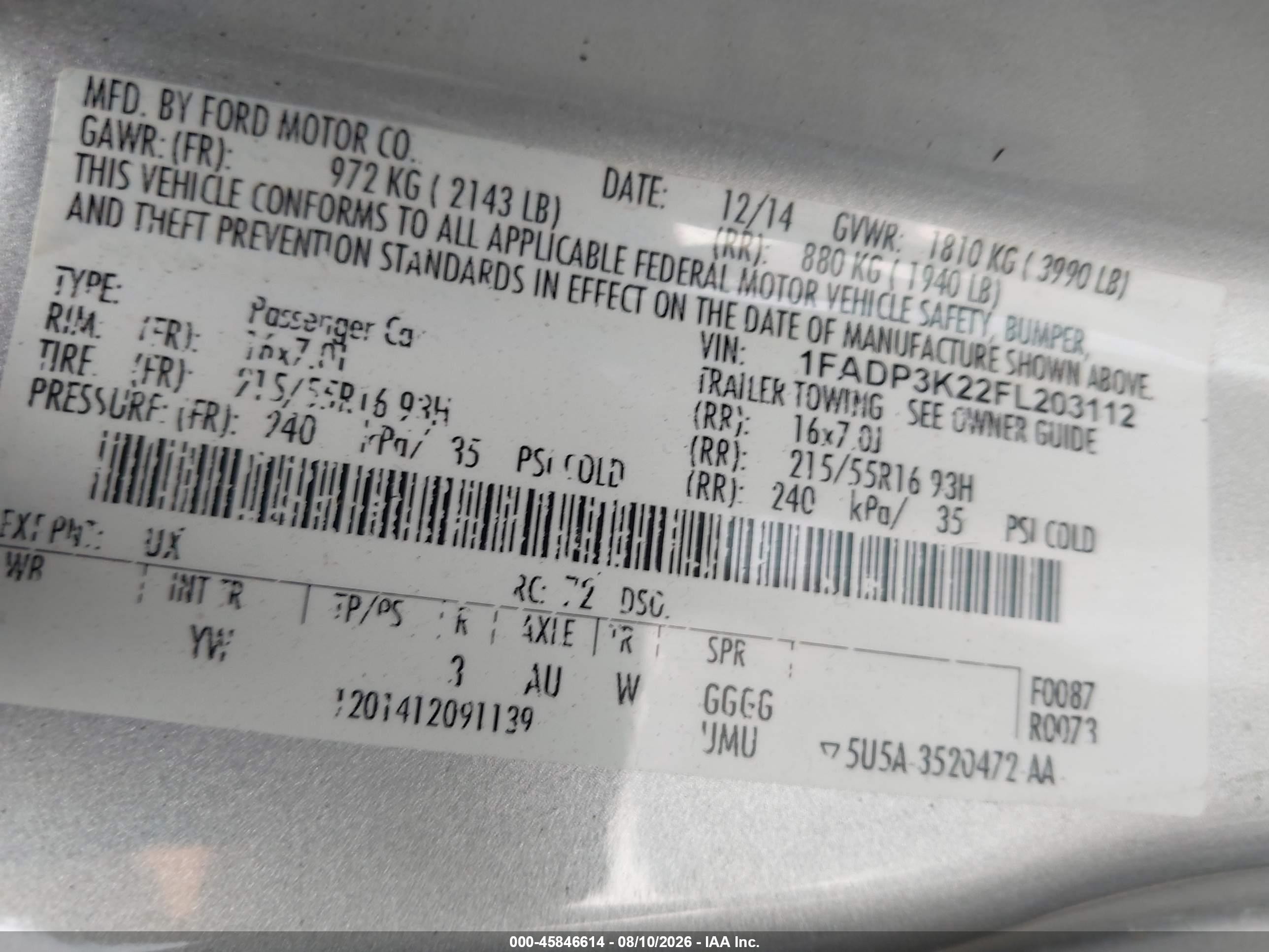2015 Ford Focus Se Silver vin: 1FADP3K22FL203112