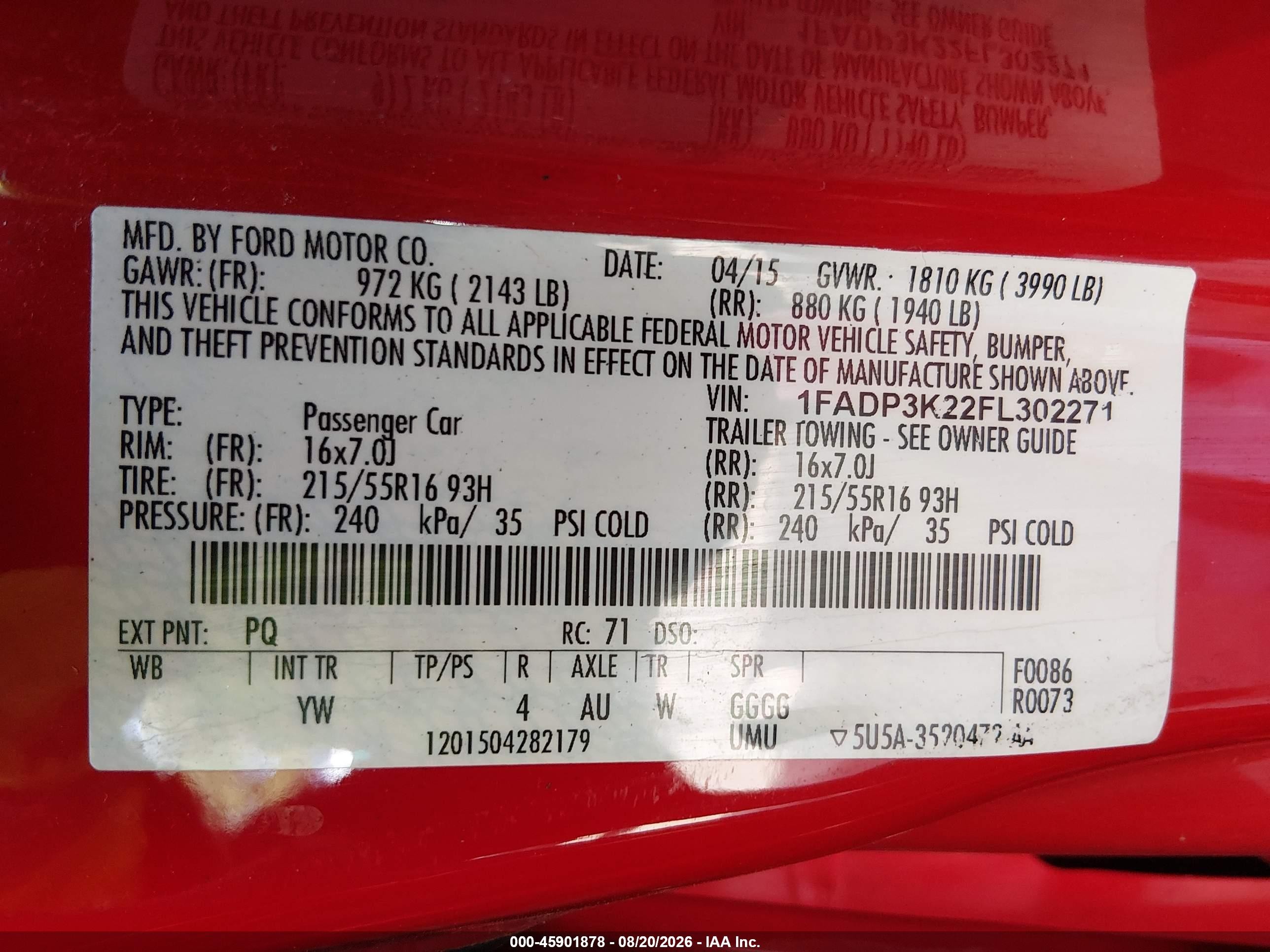 2015 Ford Focus Se Red vin: 1FADP3K22FL302271