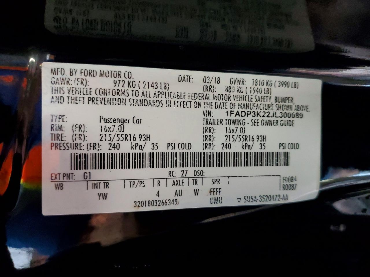 2018 Ford Focus Se Black vin: 1FADP3K22JL300089