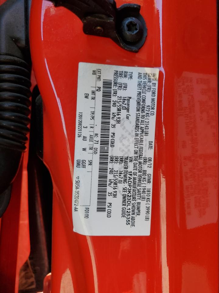 2013 Ford Focus Se Red vin: 1FADP3K23DL125355