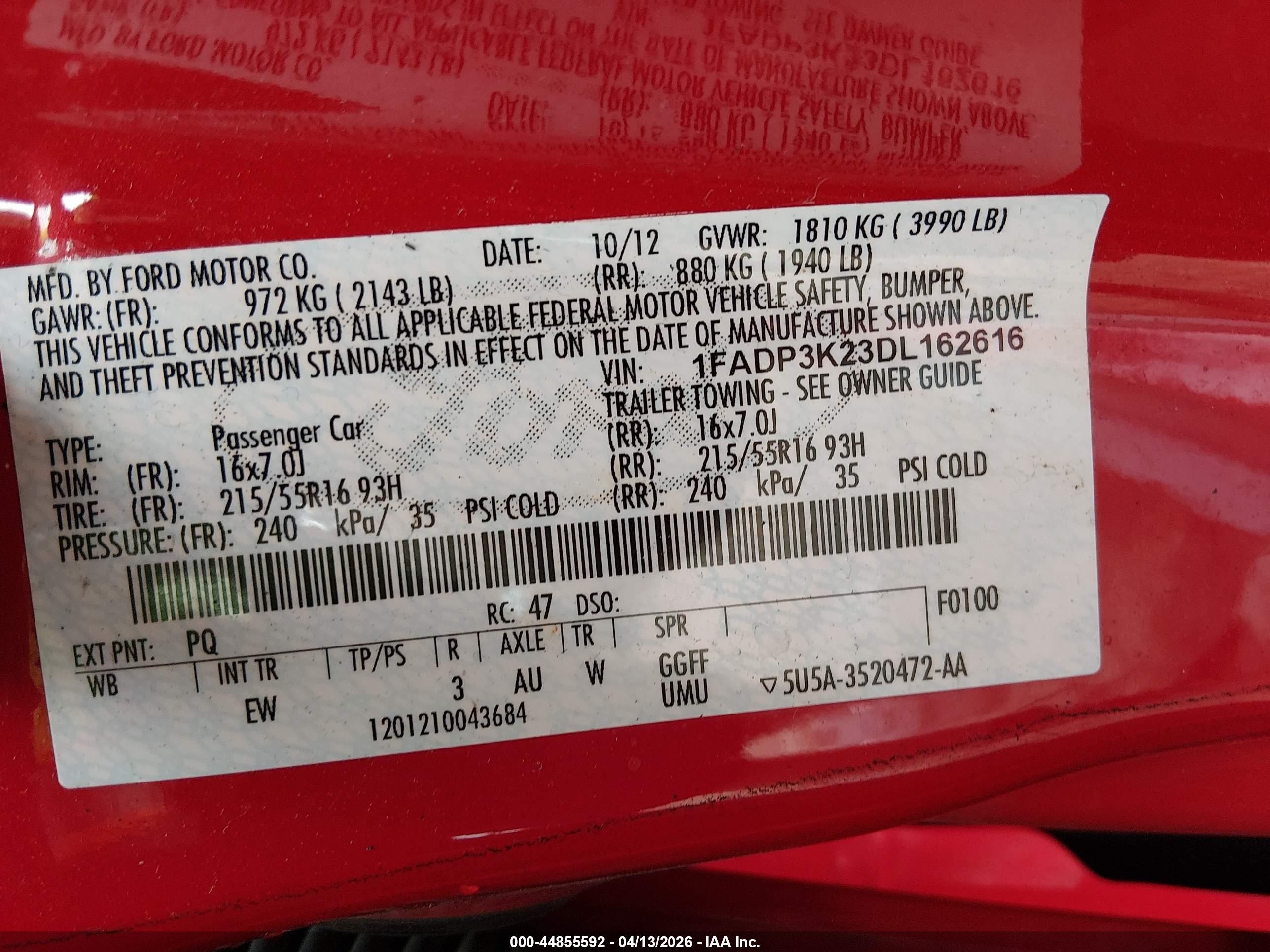 2013 Ford Focus Se Red vin: 1FADP3K23DL162616