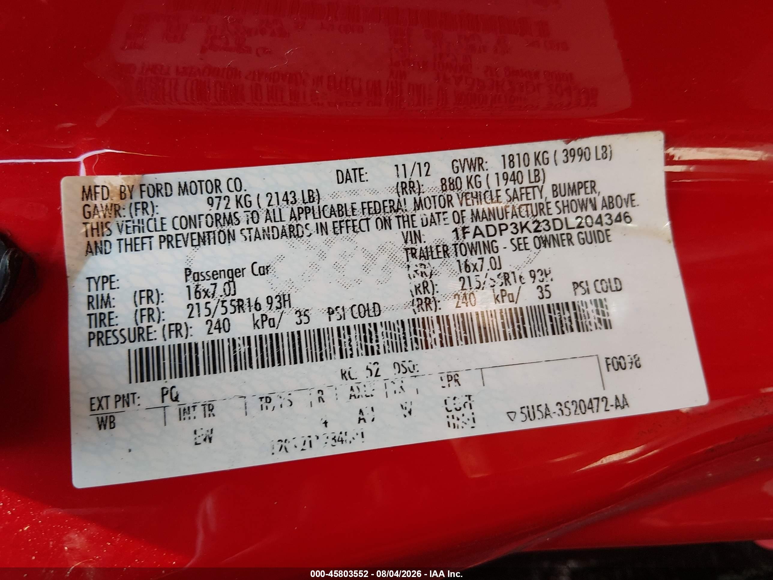 2013 Ford Focus Se Red vin: 1FADP3K23DL204346