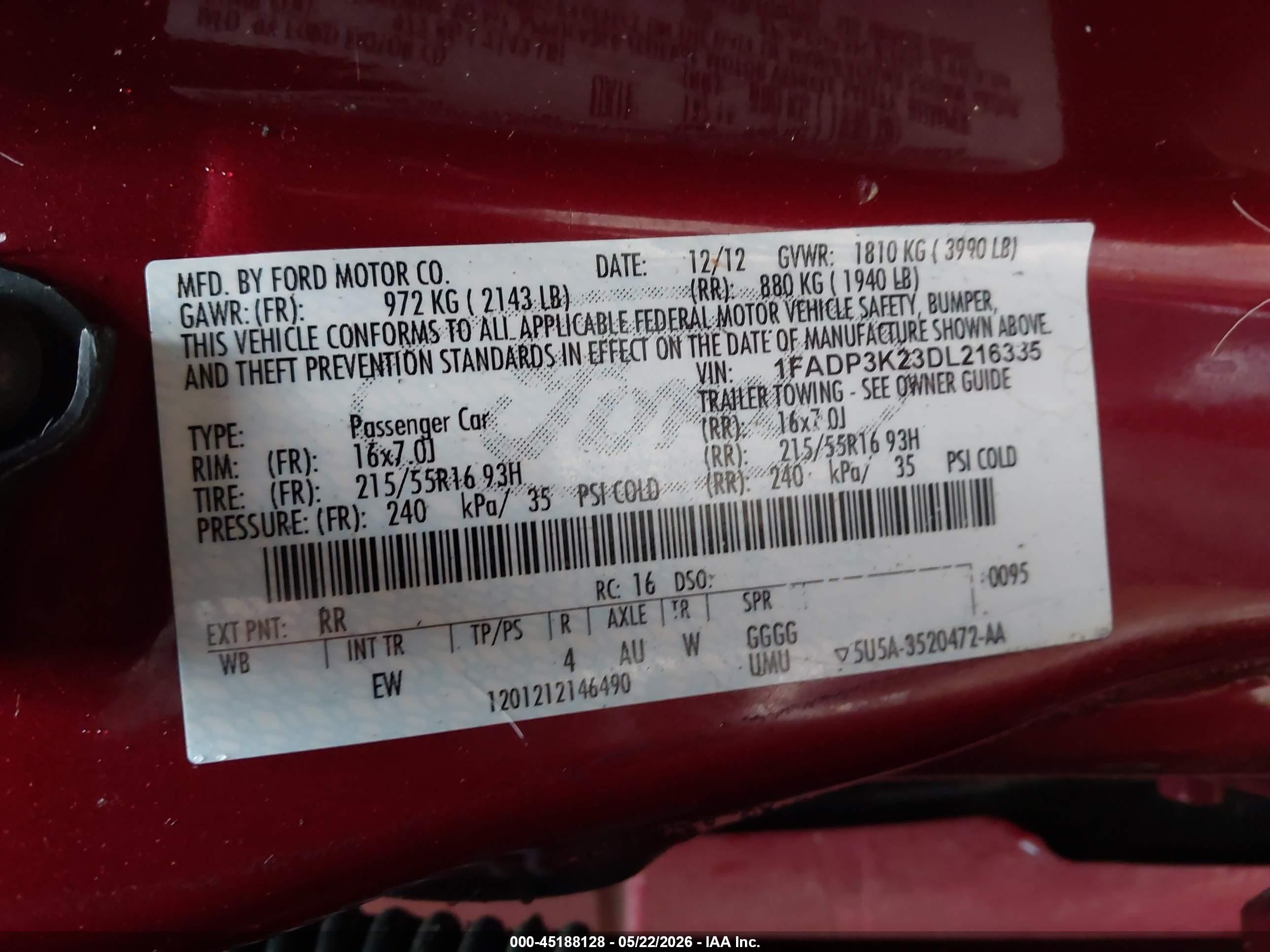 2013 Ford Focus Se Red vin: 1FADP3K23DL216335