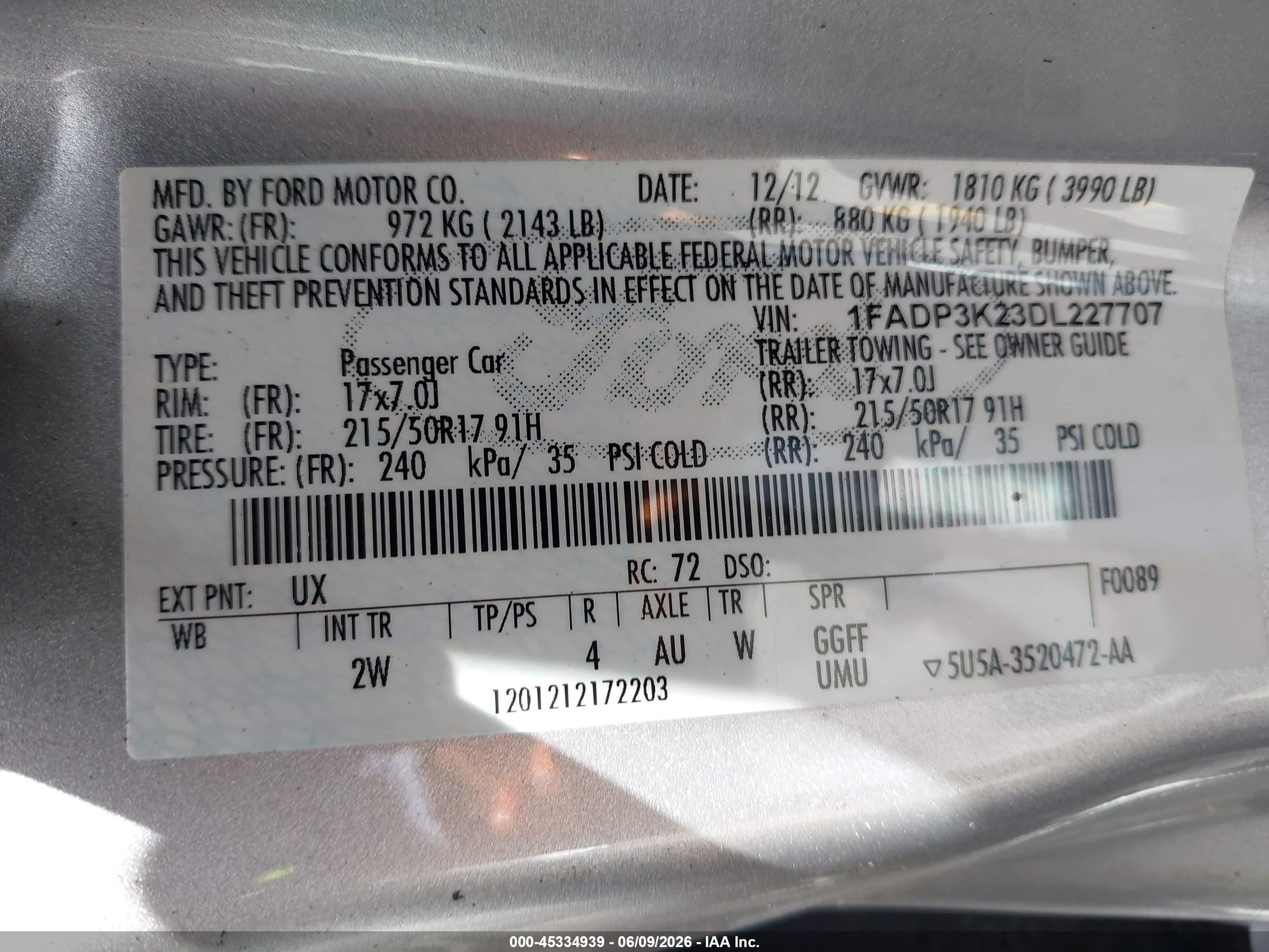 2013 Ford Focus Se Silver vin: 1FADP3K23DL227707