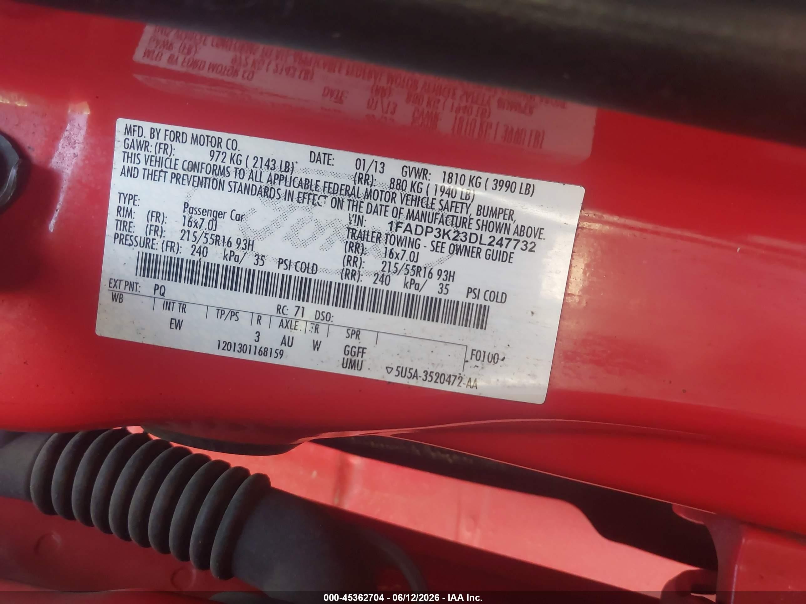 2013 Ford Focus Se Red vin: 1FADP3K23DL247732