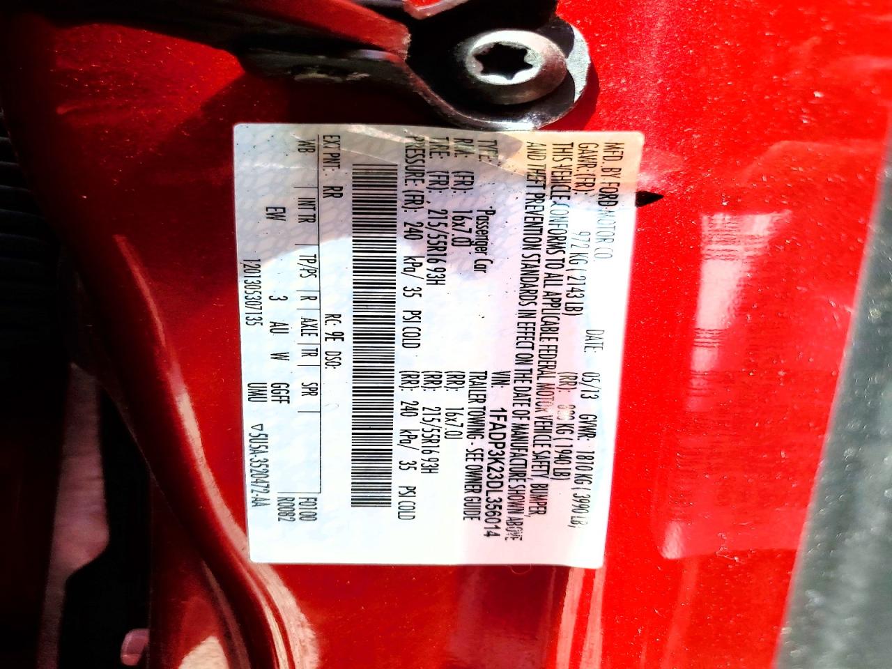 2013 Ford Focus Se Red vin: 1FADP3K23DL356014
