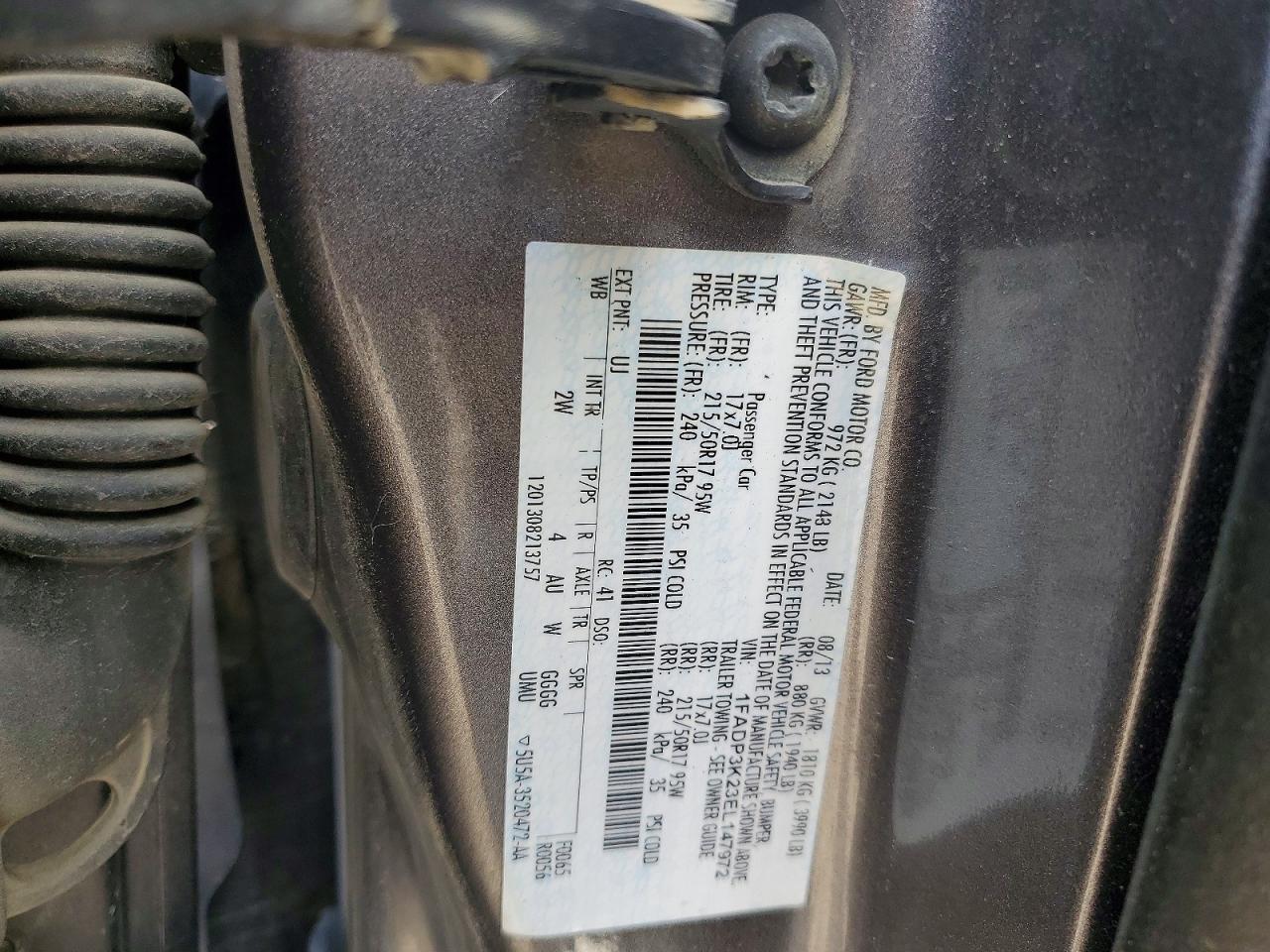 2014 Ford Focus Se Gray vin: 1FADP3K23EL147972