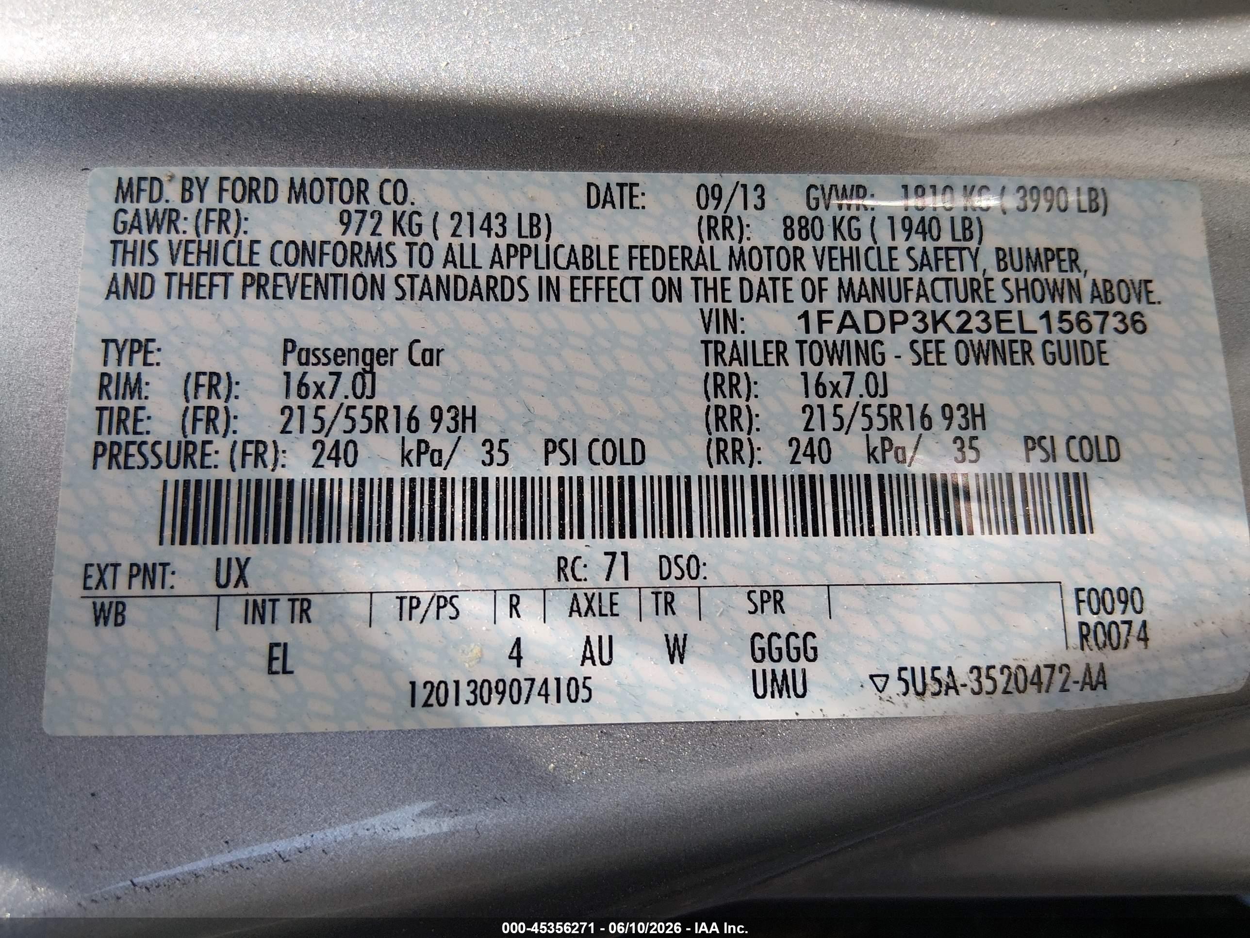 2014 Ford Focus Se Silver vin: 1FADP3K23EL156736