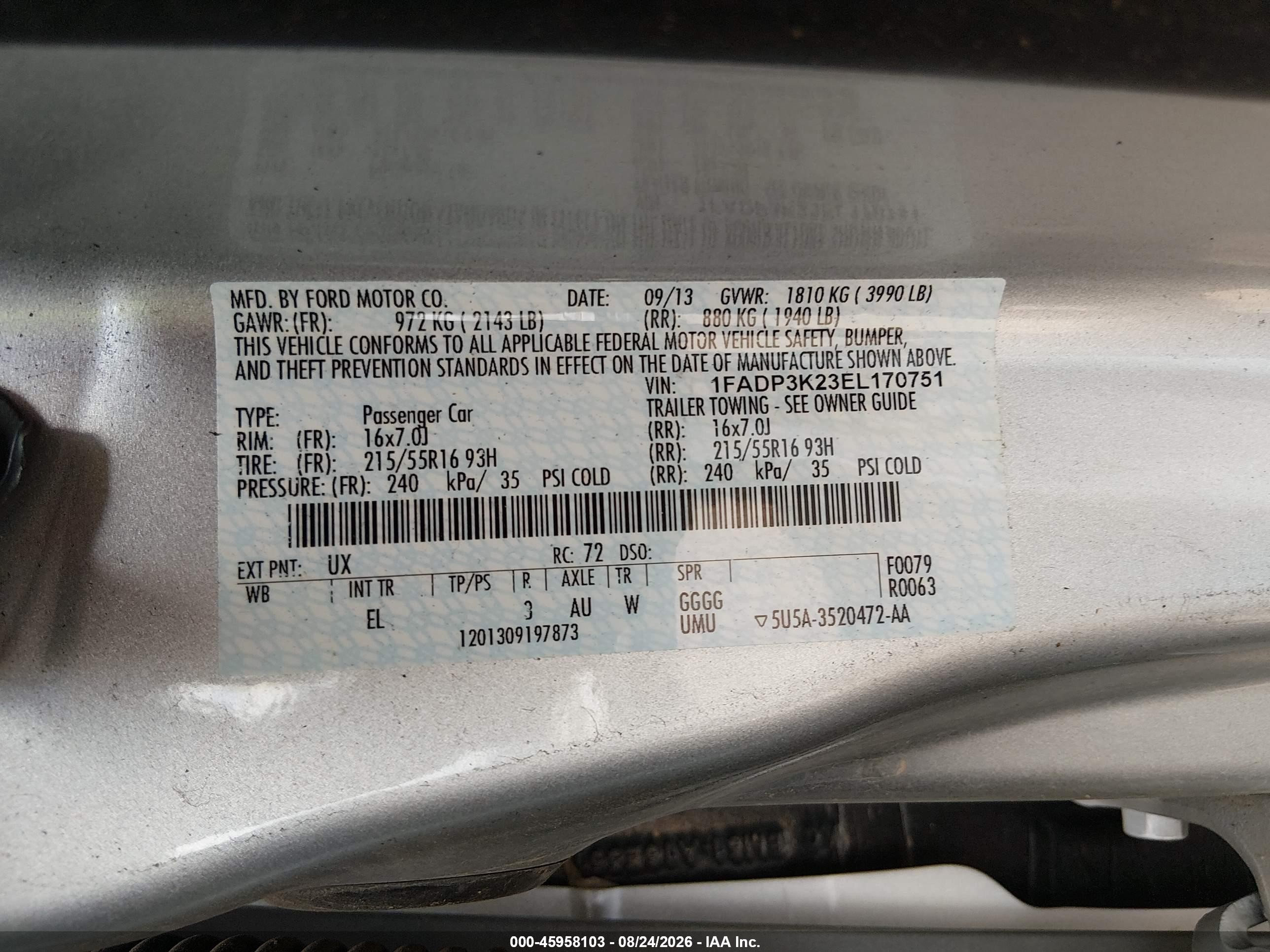2014 Ford Focus Se Silver vin: 1FADP3K23EL170751