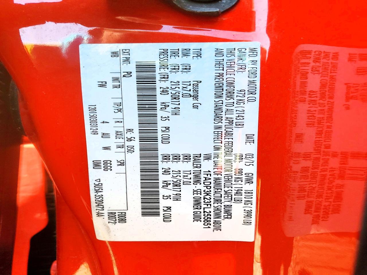 2015 Ford Focus Se Красный vin: 1FADP3K23FL255851